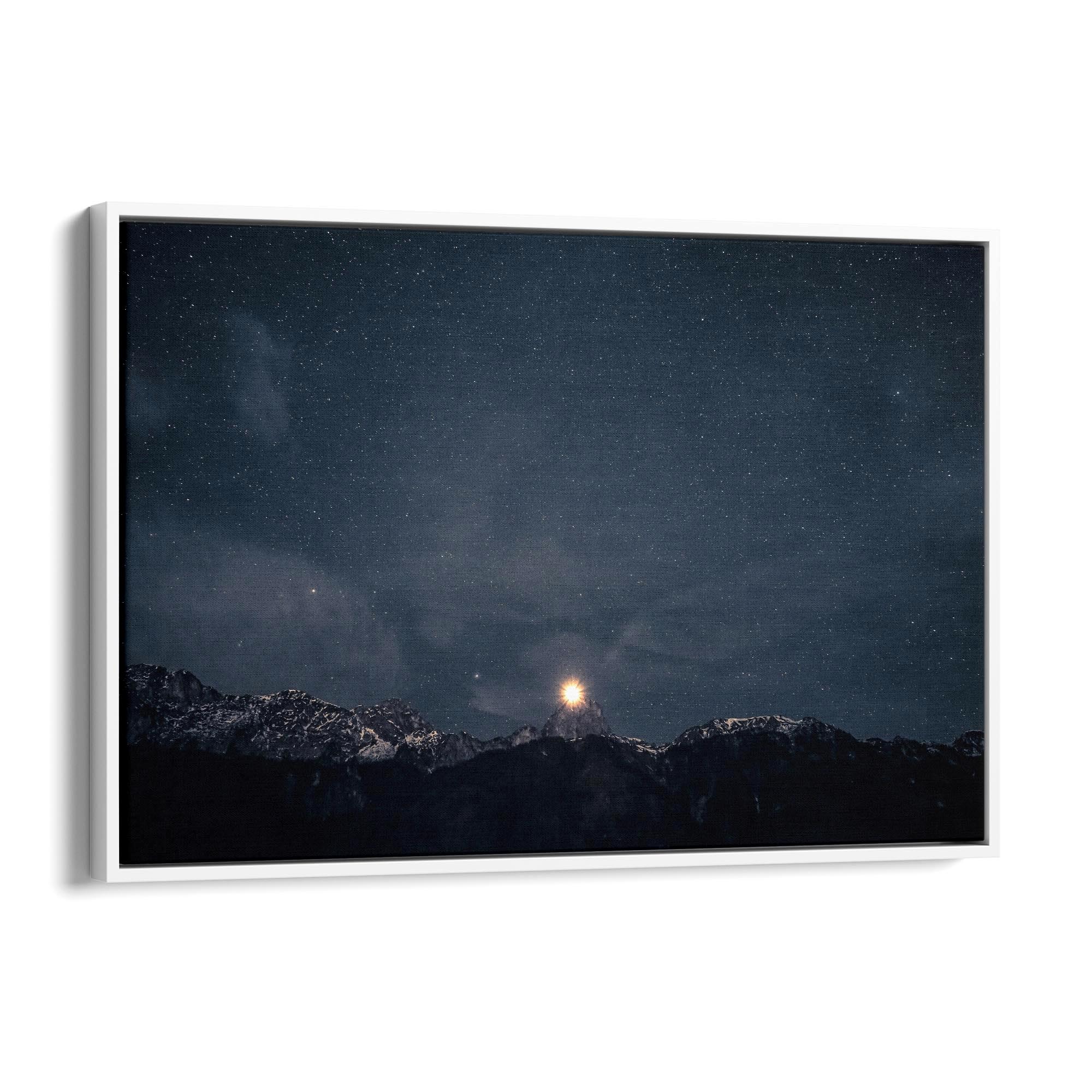 Starry Mountains Night Photograph Wall Art - The Affordable Art Company