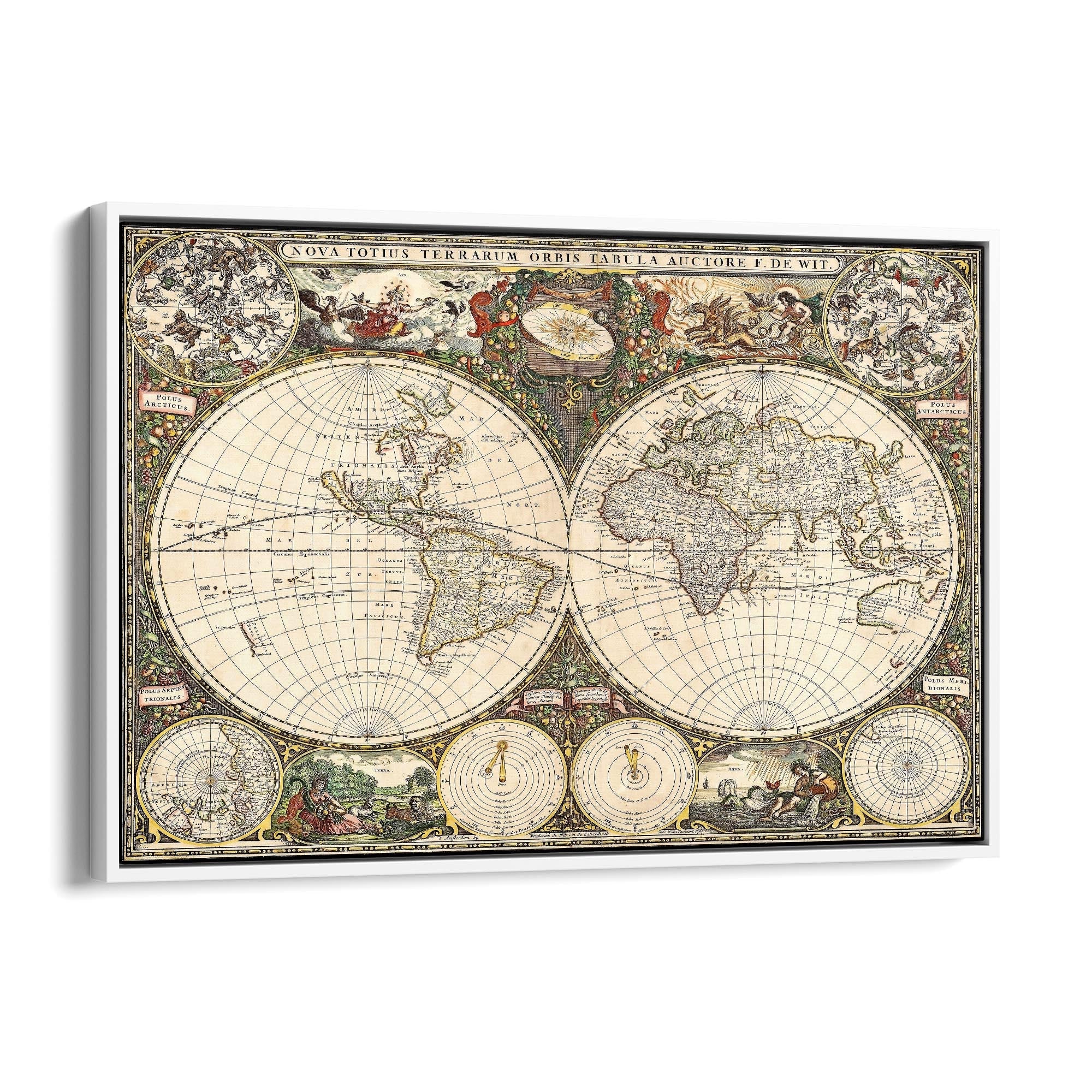 Vintage World Map Old Wall Art #1 - The Affordable Art Company