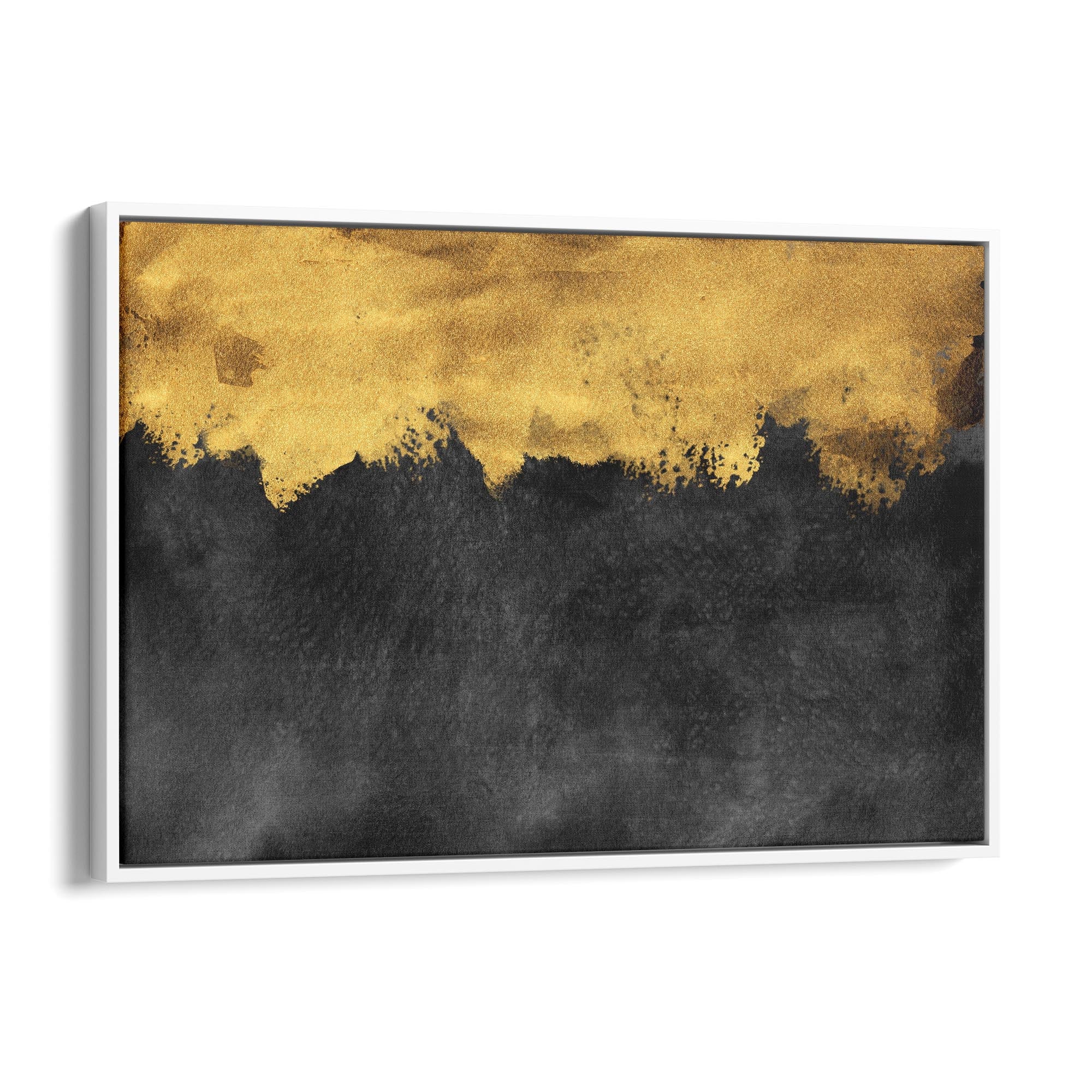 Black and Gold Abstract Painting Minimal Wall Art #3 - The Affordable Art Company