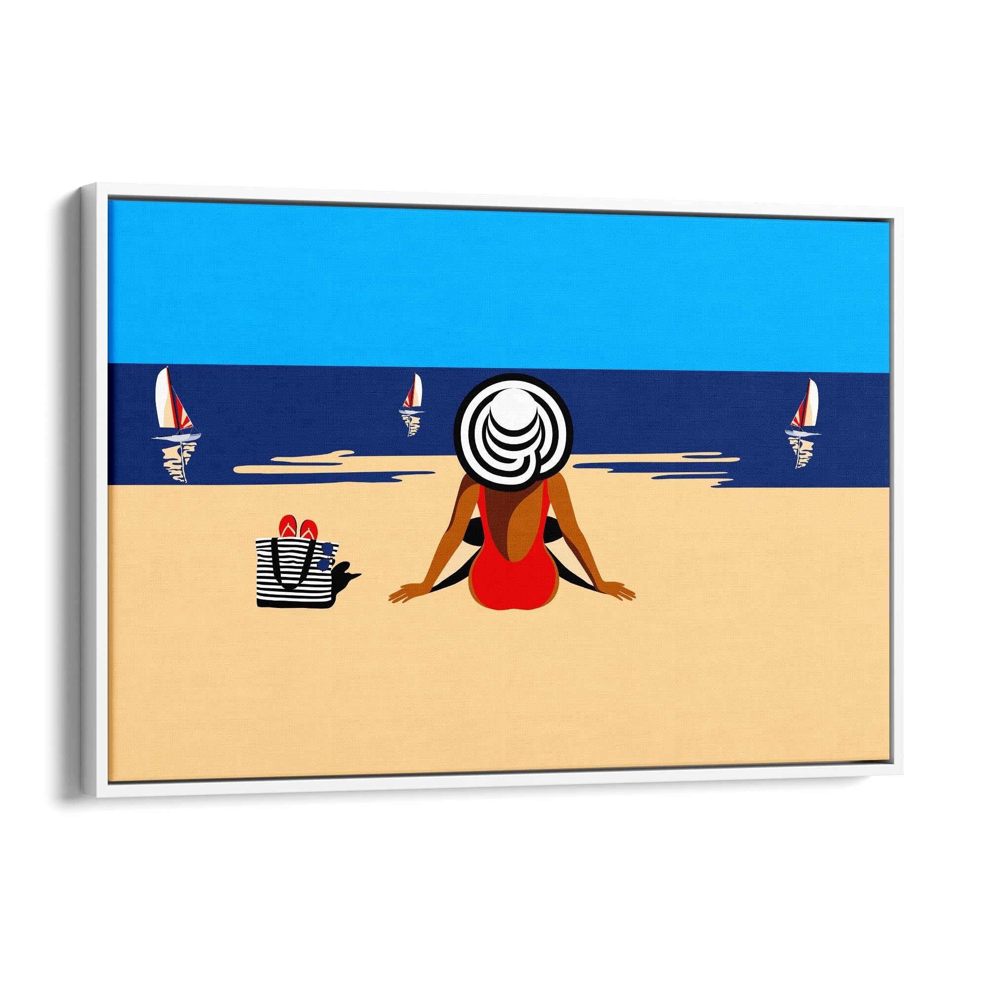 Retro Summer Beach Coastal Fashion Wall Art #4 - The Affordable Art Company