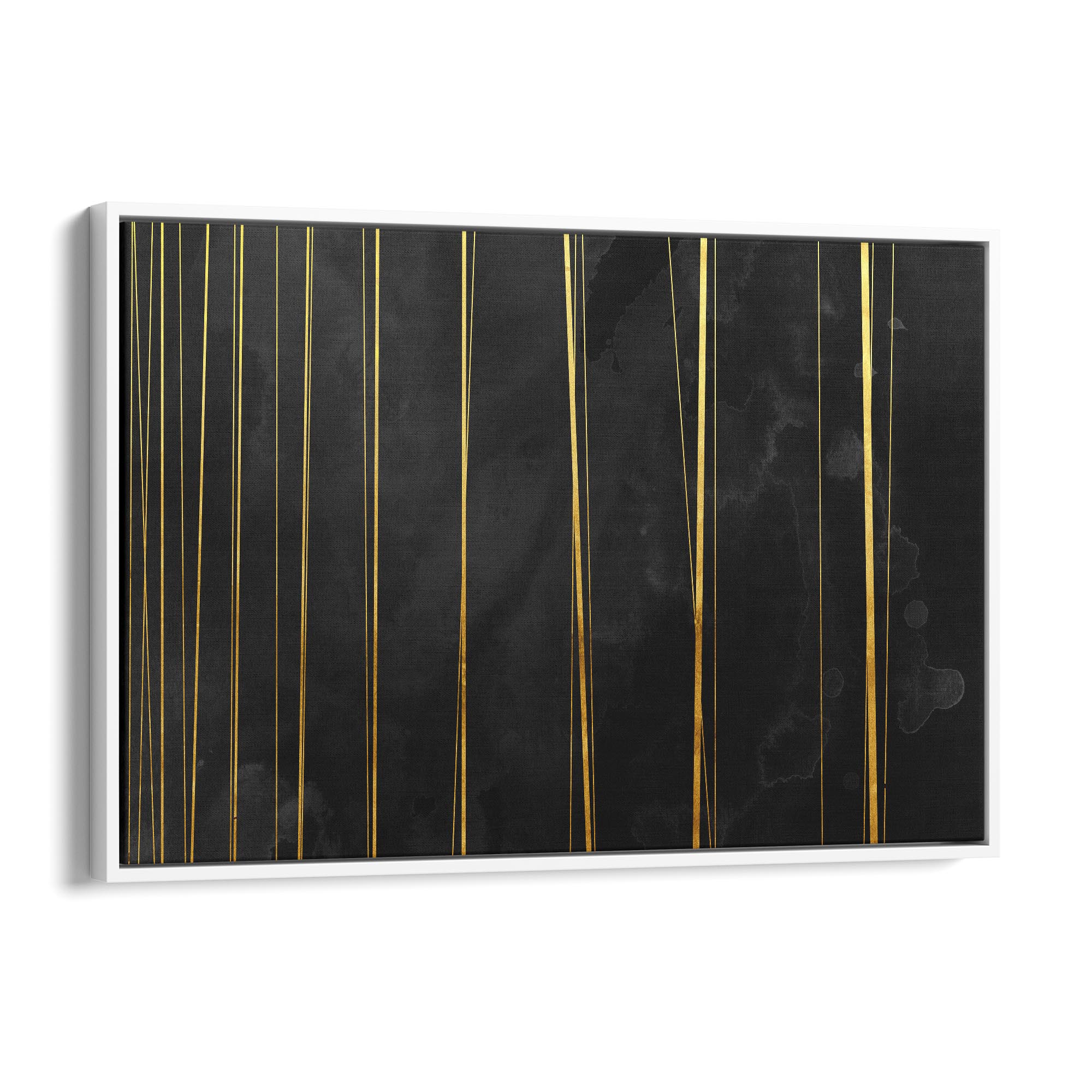 Black and Gold Abstract Painting Minimal Wall Art #2 - The Affordable Art Company