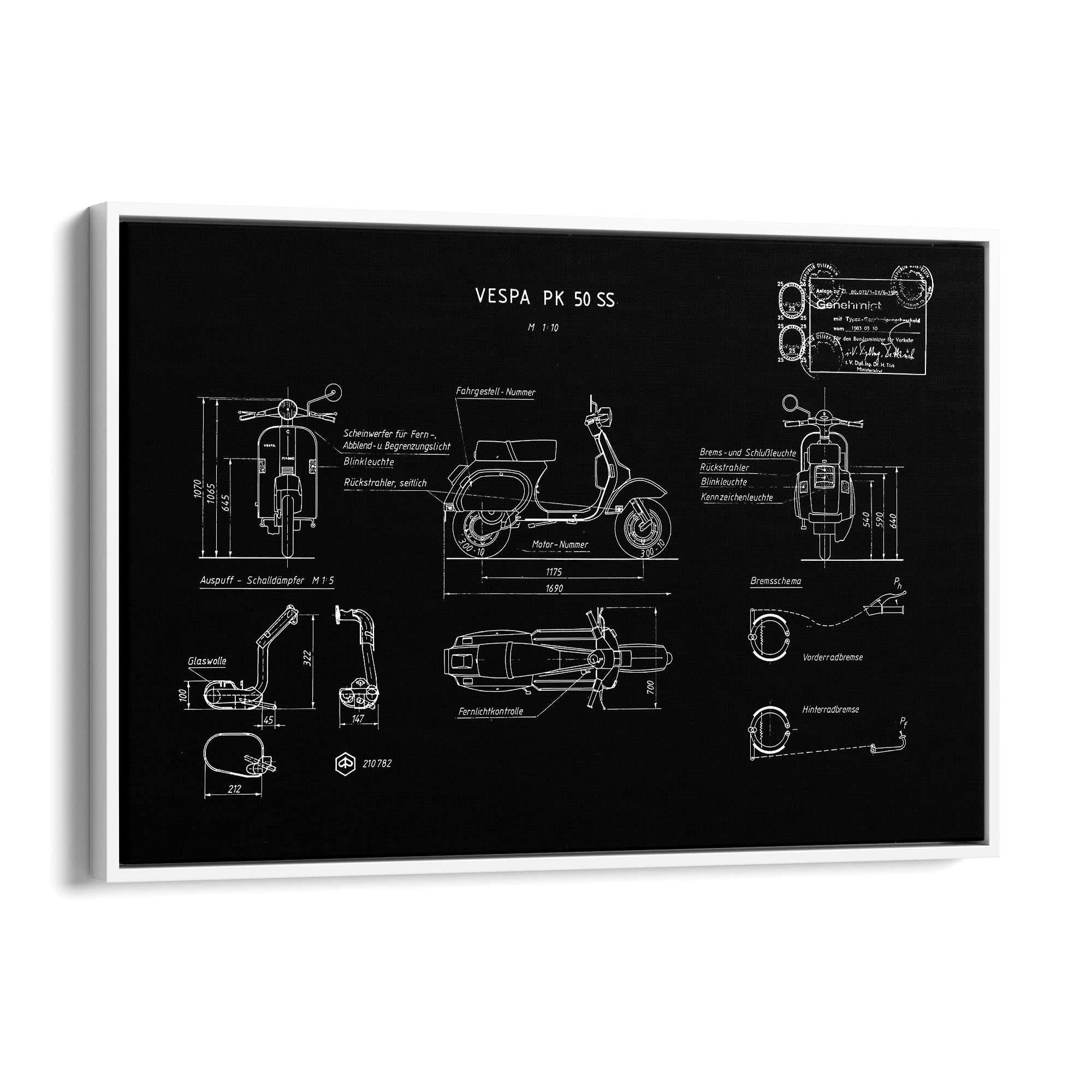 Vintage Vespa Patent Black Patent Wall Art #1 - The Affordable Art Company