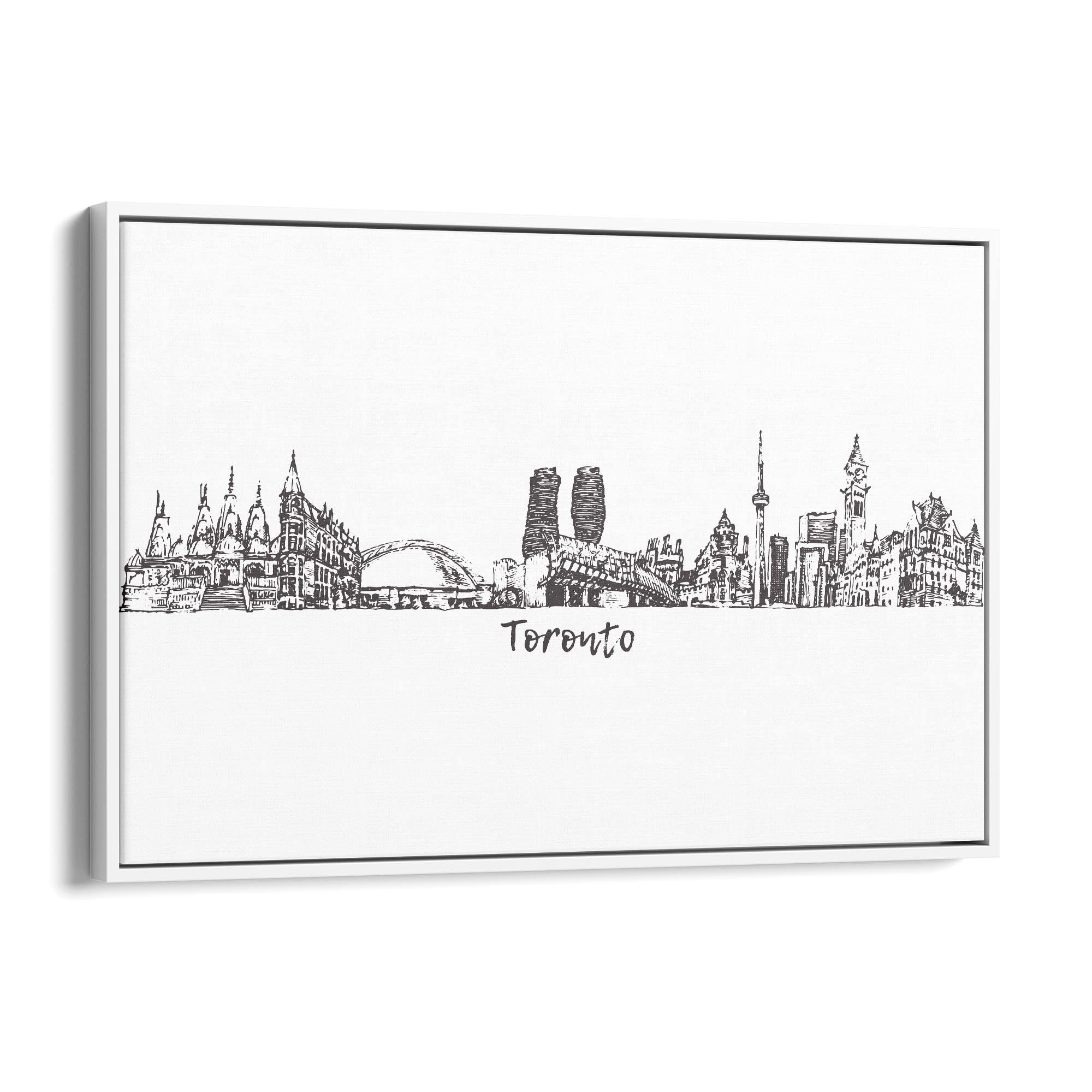 Toronto Canada Skyline Cityscape Drawing Wall Art - The Affordable Art Company