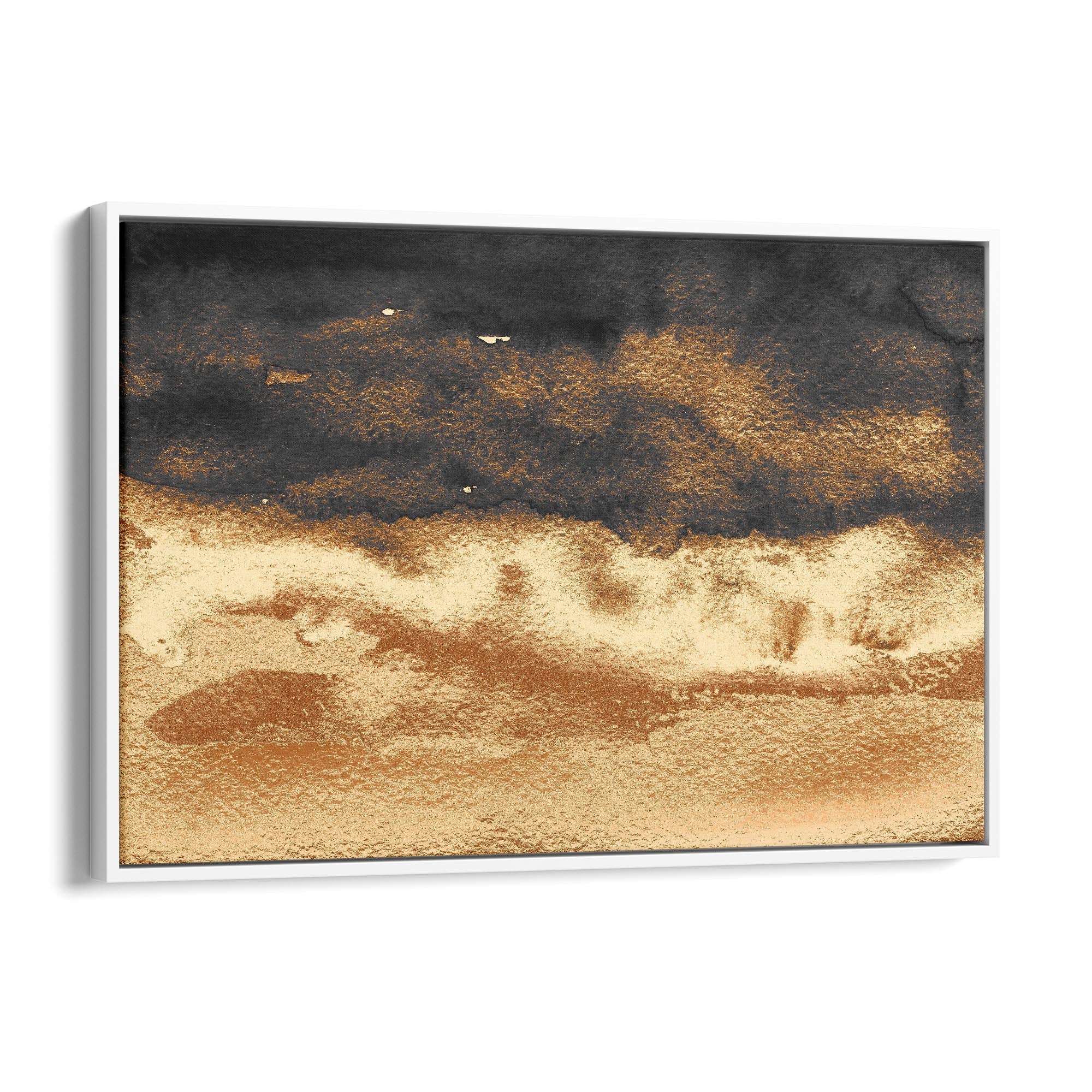 Black and Gold Abstract Painting Minimal Wall Art #1 - The Affordable Art Company