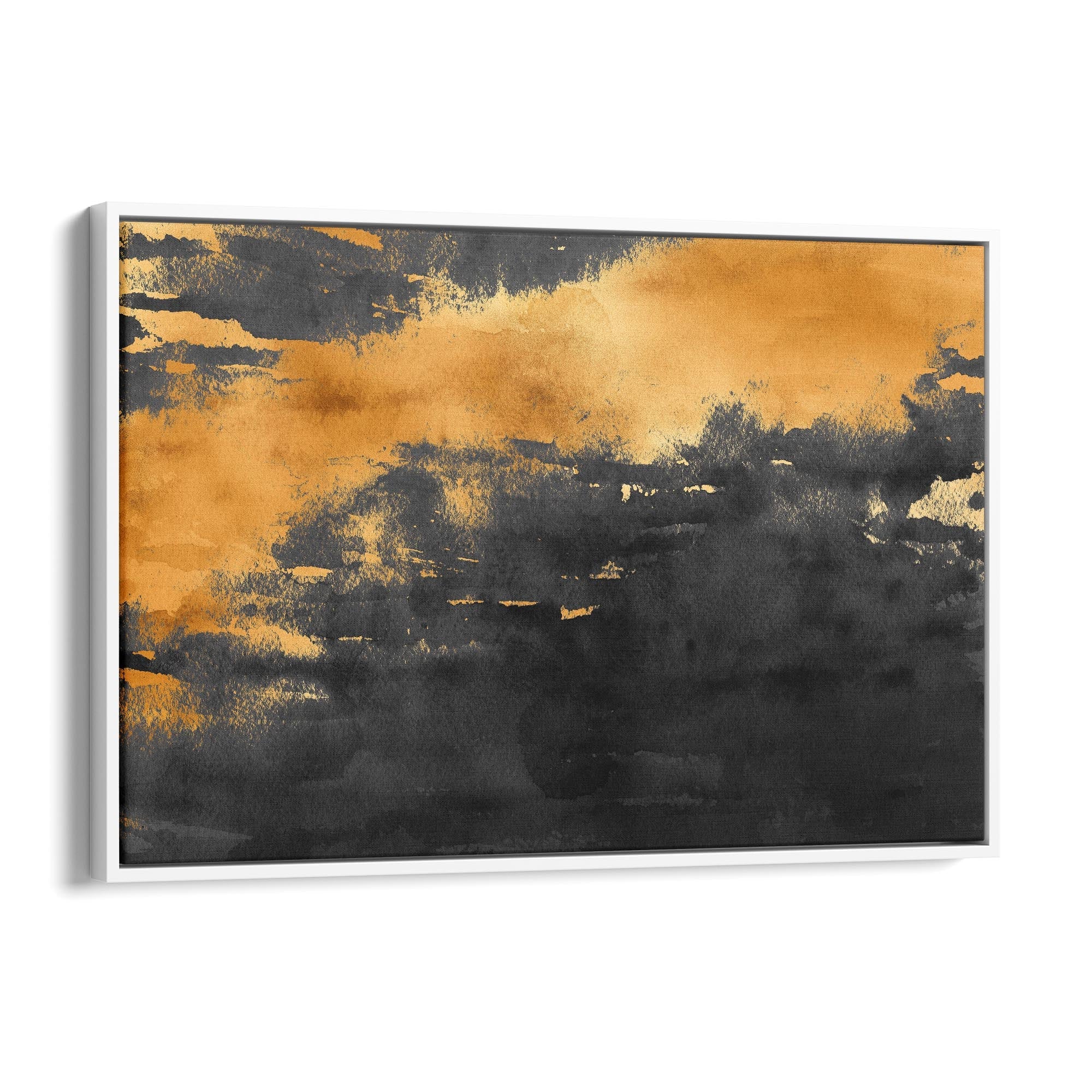Black & Gold Abstract Painting Wall Art - The Affordable Art Company