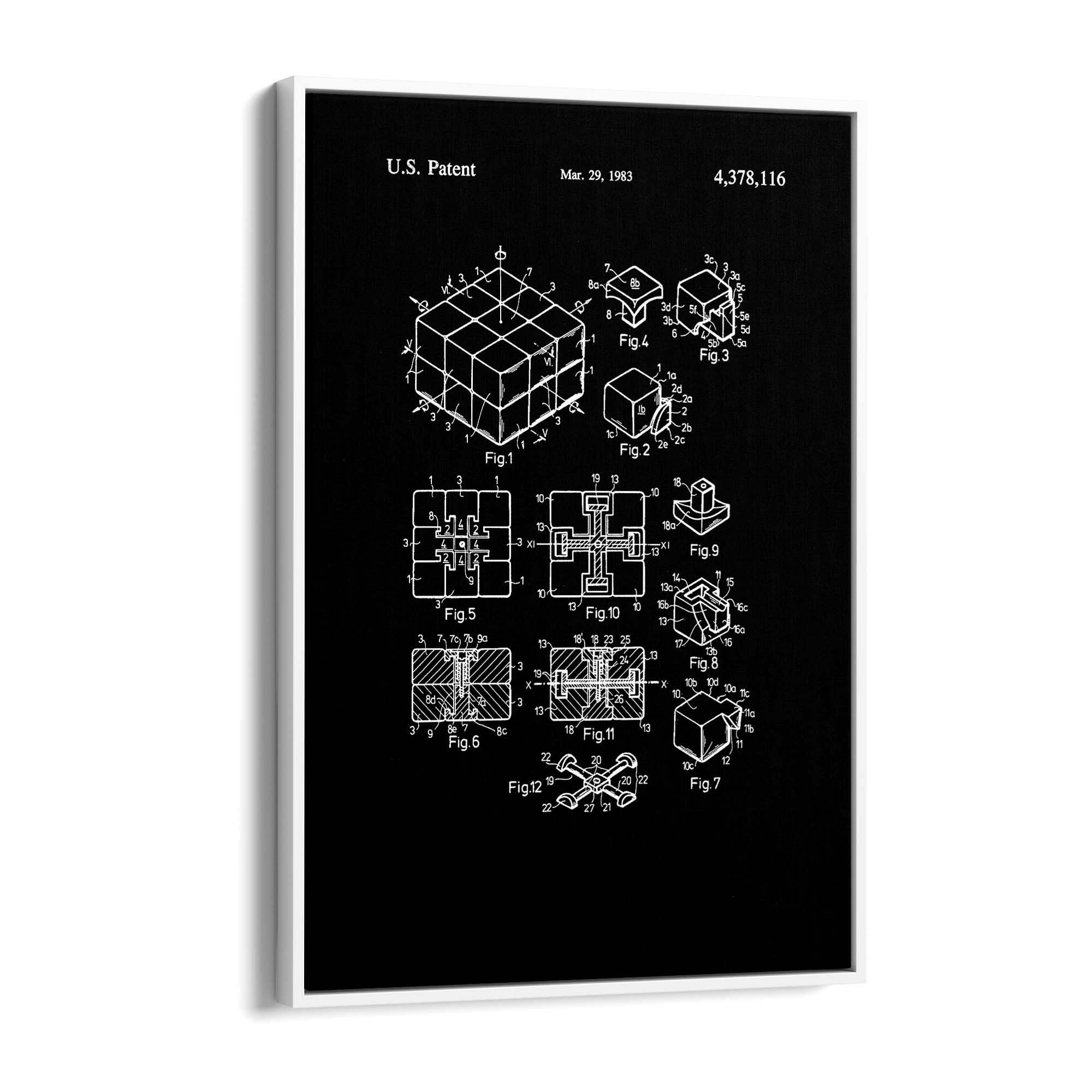 Vintage Rubik's Cube Patent 80s Toy Wall Art #1 - The Affordable Art Company