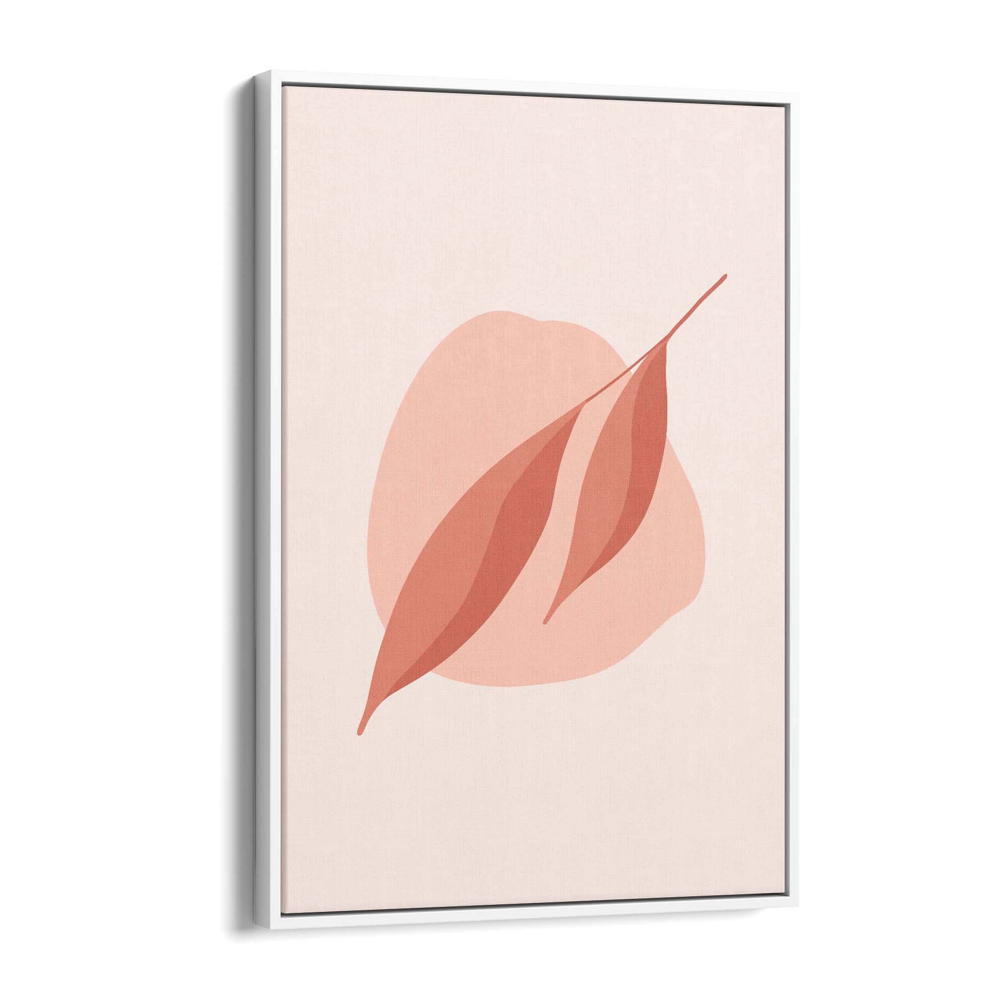 Minimal Leaf Pink & Pastel Retro Abstract Wall Art #1 - The Affordable Art Company