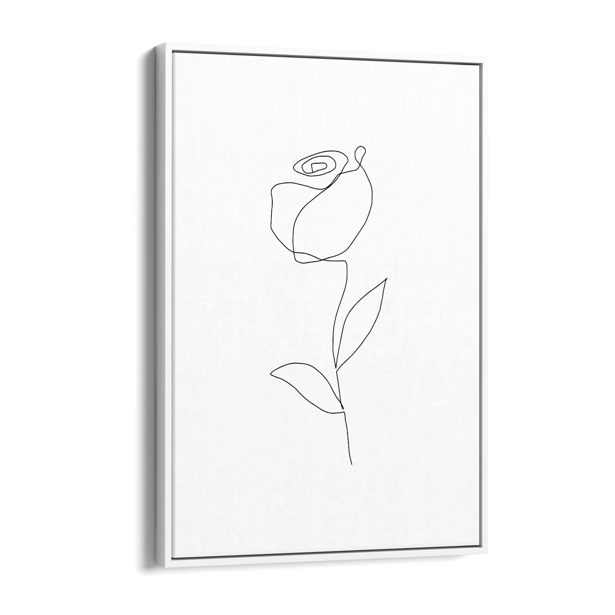 Minimal Rose Flower Line Drawing Abstract Wall Art #6 - The Affordable Art Company