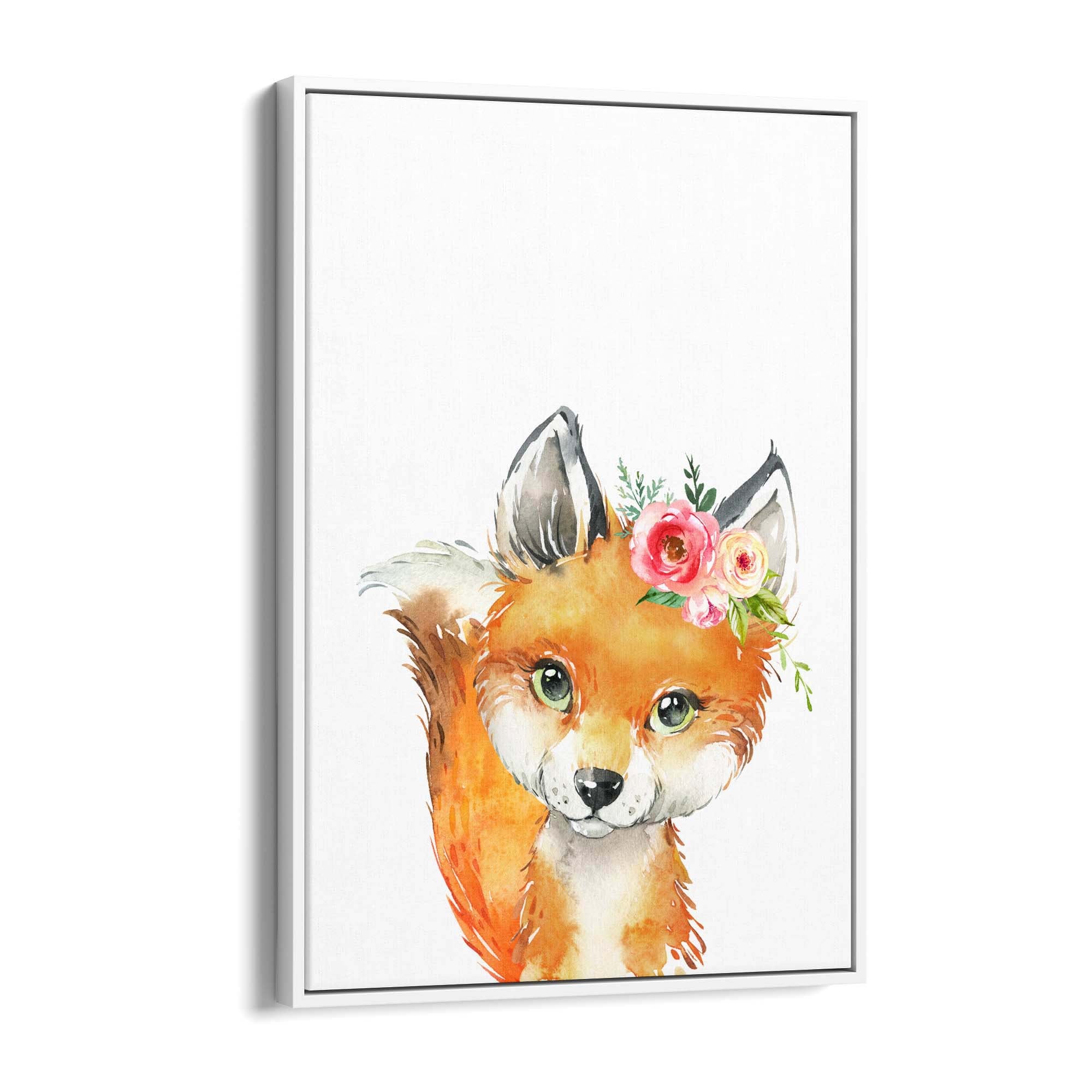 Cute Baby Fox Nursery Animal Gift Wall Art - The Affordable Art Company