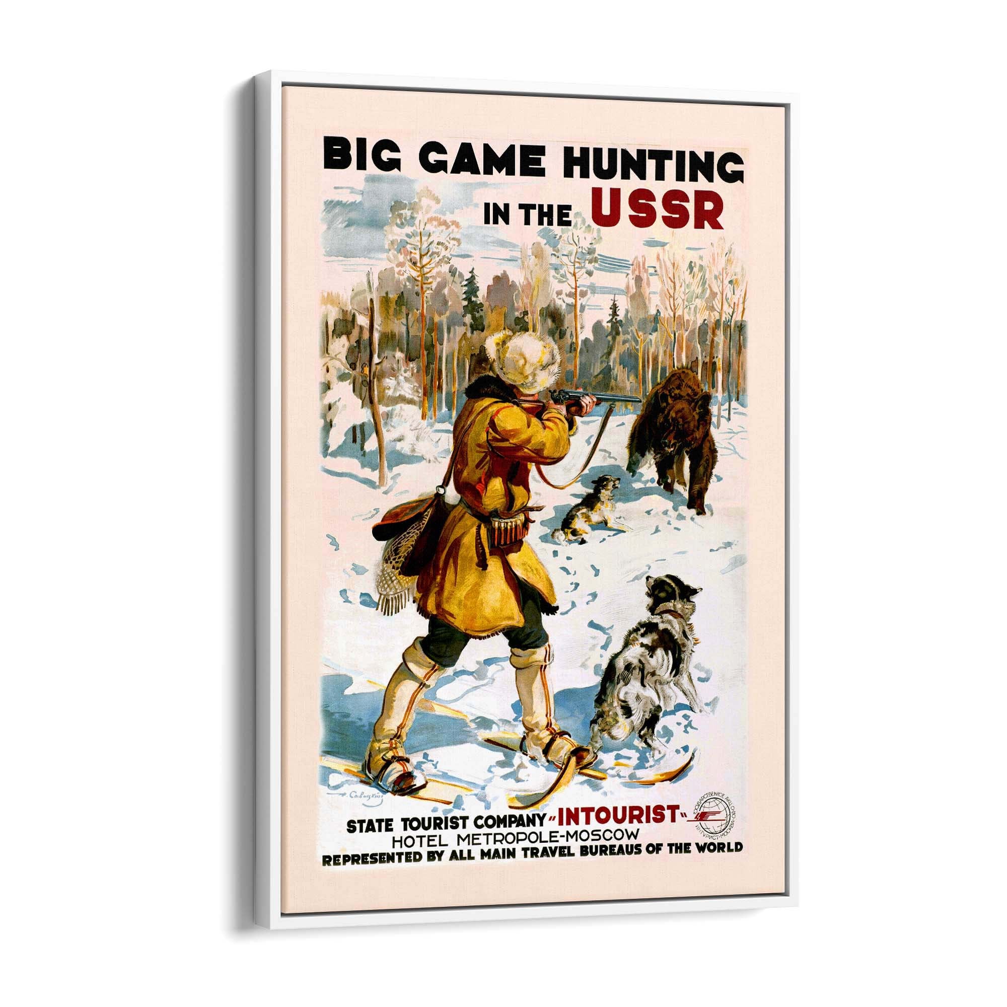 Big Game Hunting in the USSR Vintage Wall Art - The Affordable Art Company