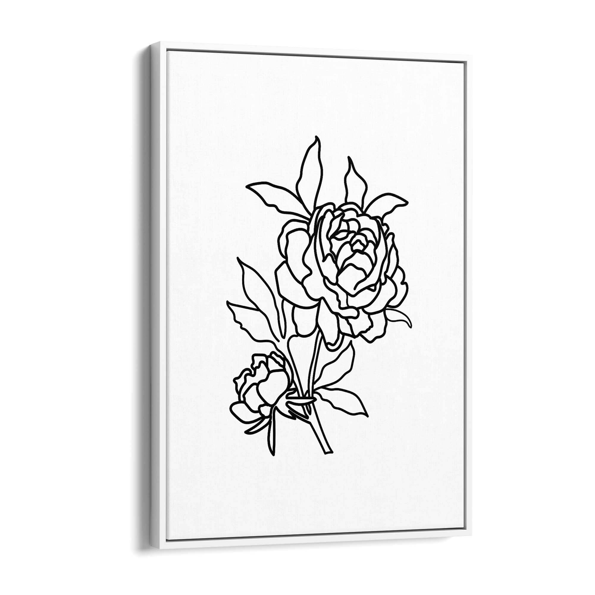 Rose Flower Line Drawing Minimal Kitchen Wall Art #3 - The Affordable Art Company