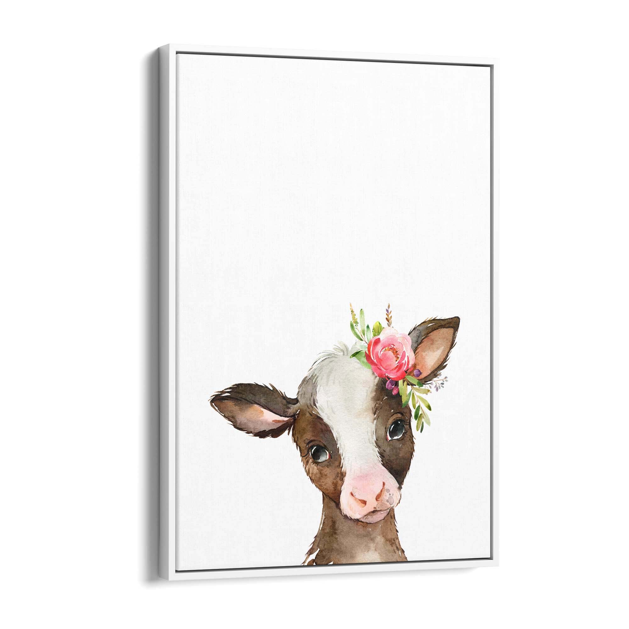 Cute Baby Cow Nursery Animal Gift Wall Art #2 - The Affordable Art Company