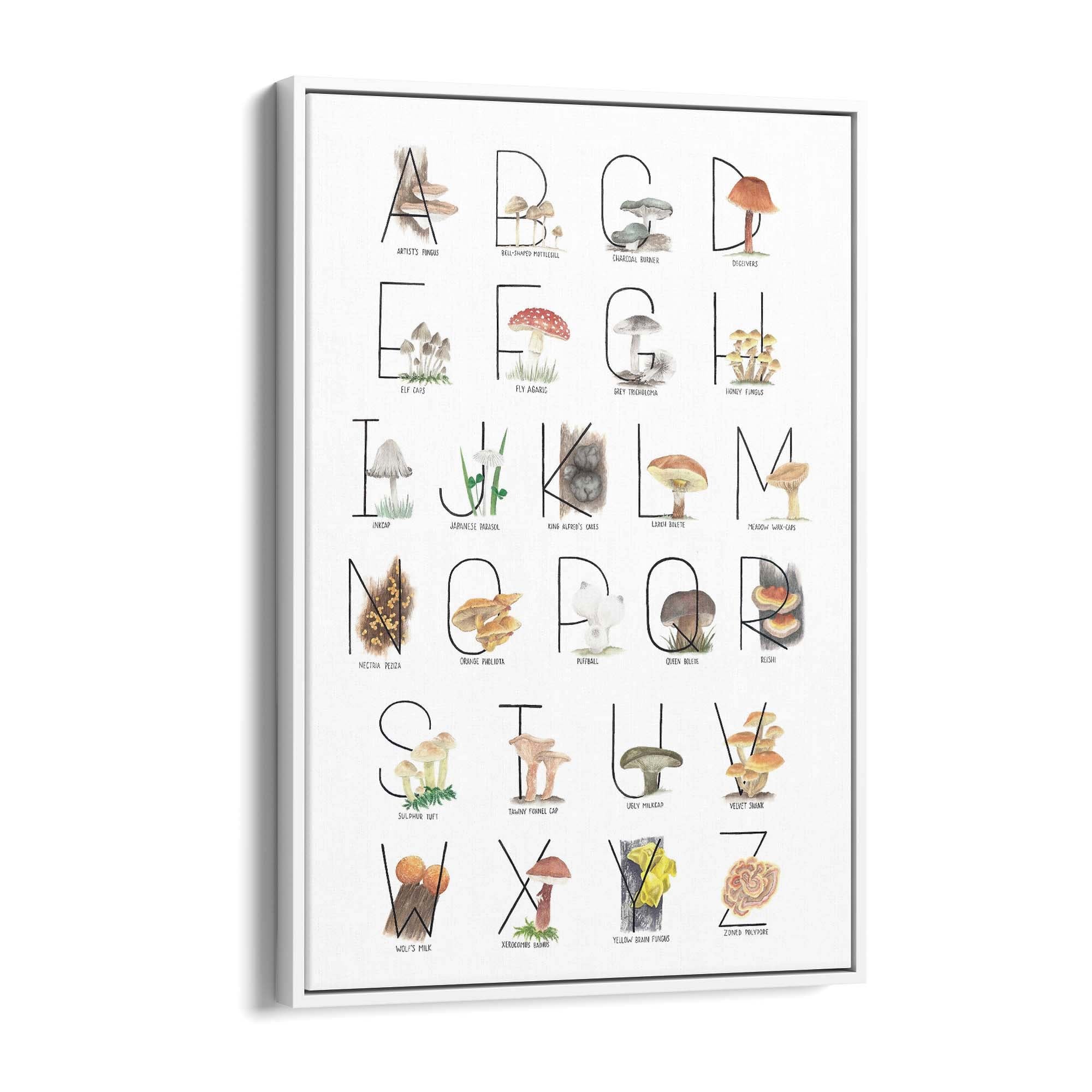 Mushroom Alphabet Kitchen Cafe Vegetarian Wall Art - The Affordable Art Company