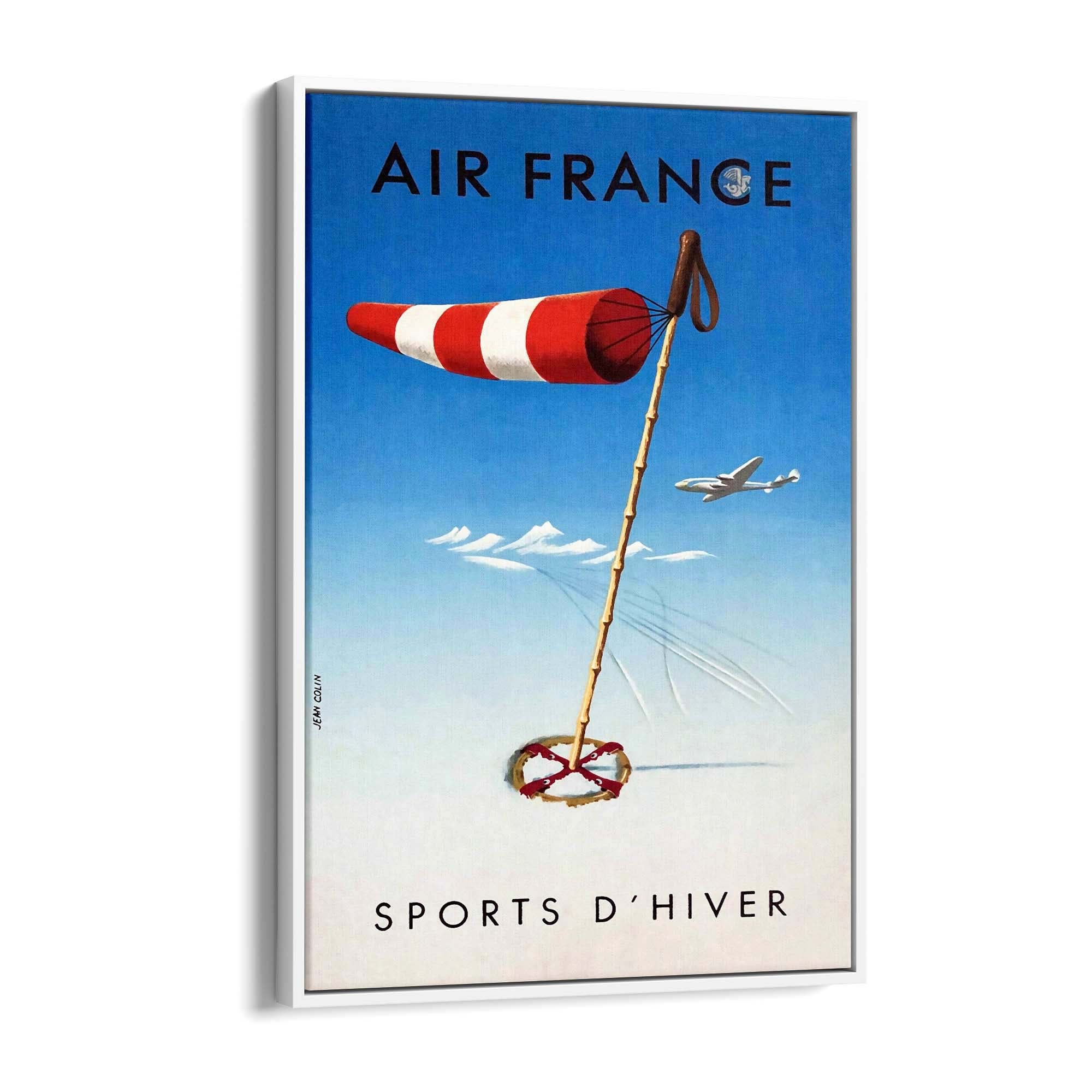 Winter Sports by Air France Vintage Travel Advert Wall Art - The Affordable Art Company