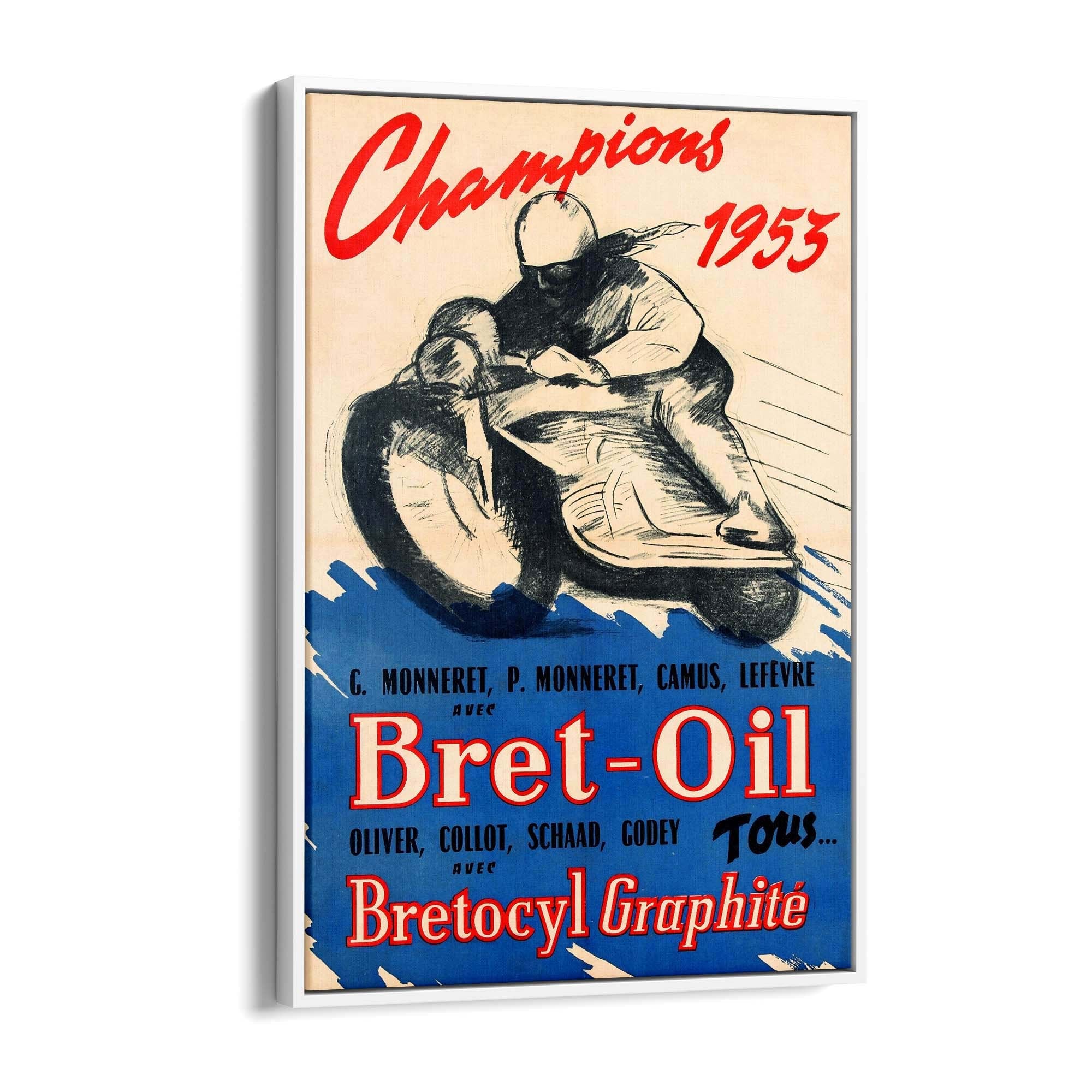 French Bret-Oil Vintage Advert Garage Wall Art - The Affordable Art Company