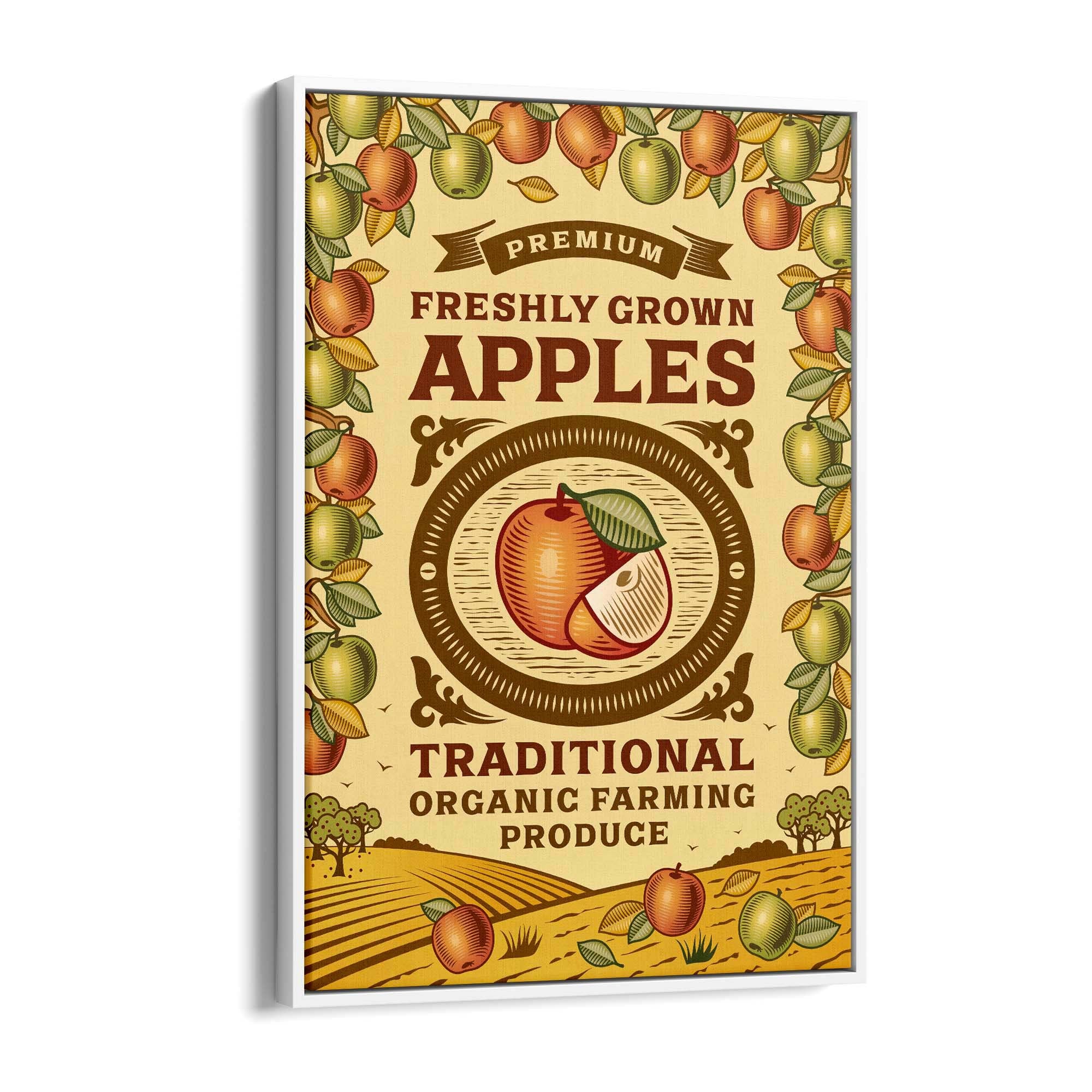 Vintage Apples Advert Farmhouse Kitchen Wall Art - The Affordable Art Company