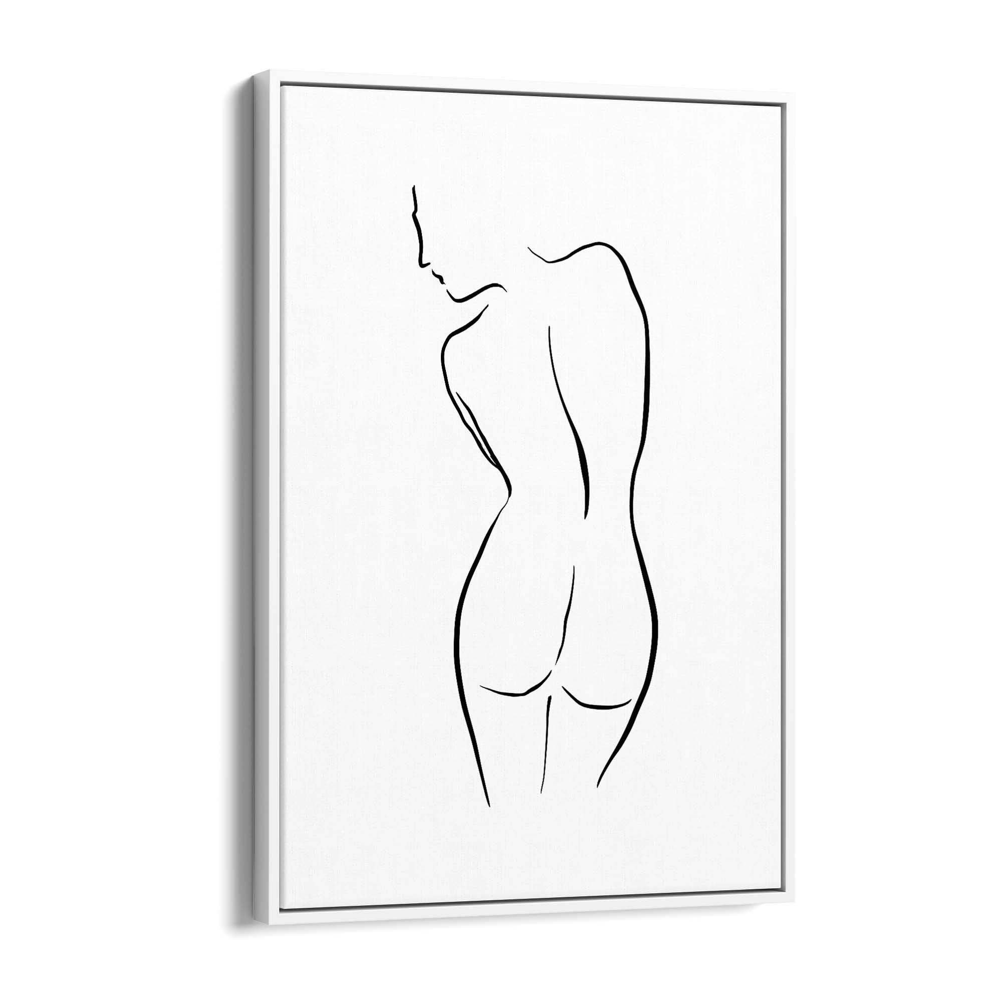 Abstract Line Drawing Female Nude Wall Art - The Affordable Art Company