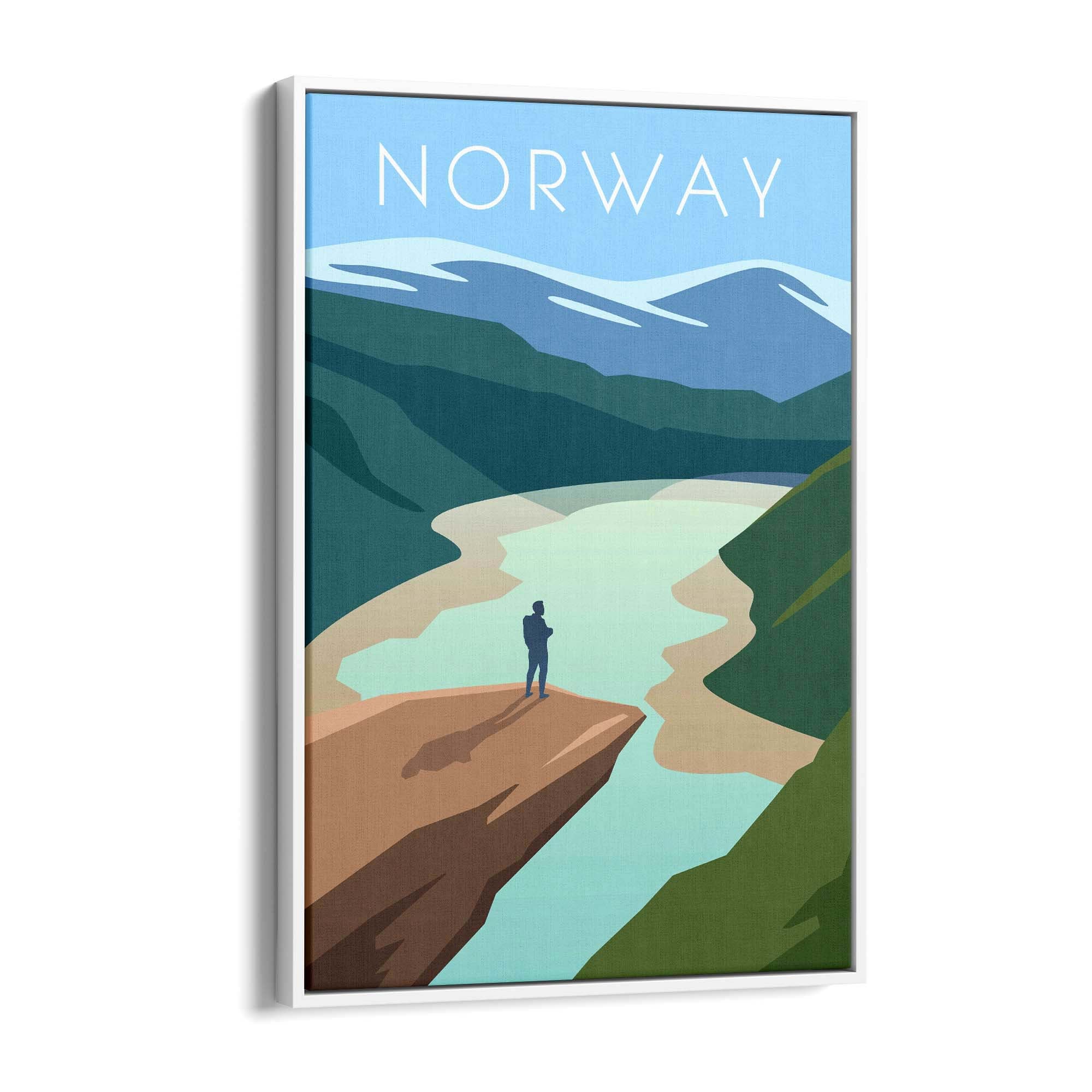 Retro Norway World Travel Vintage Wall Art - The Affordable Art Company