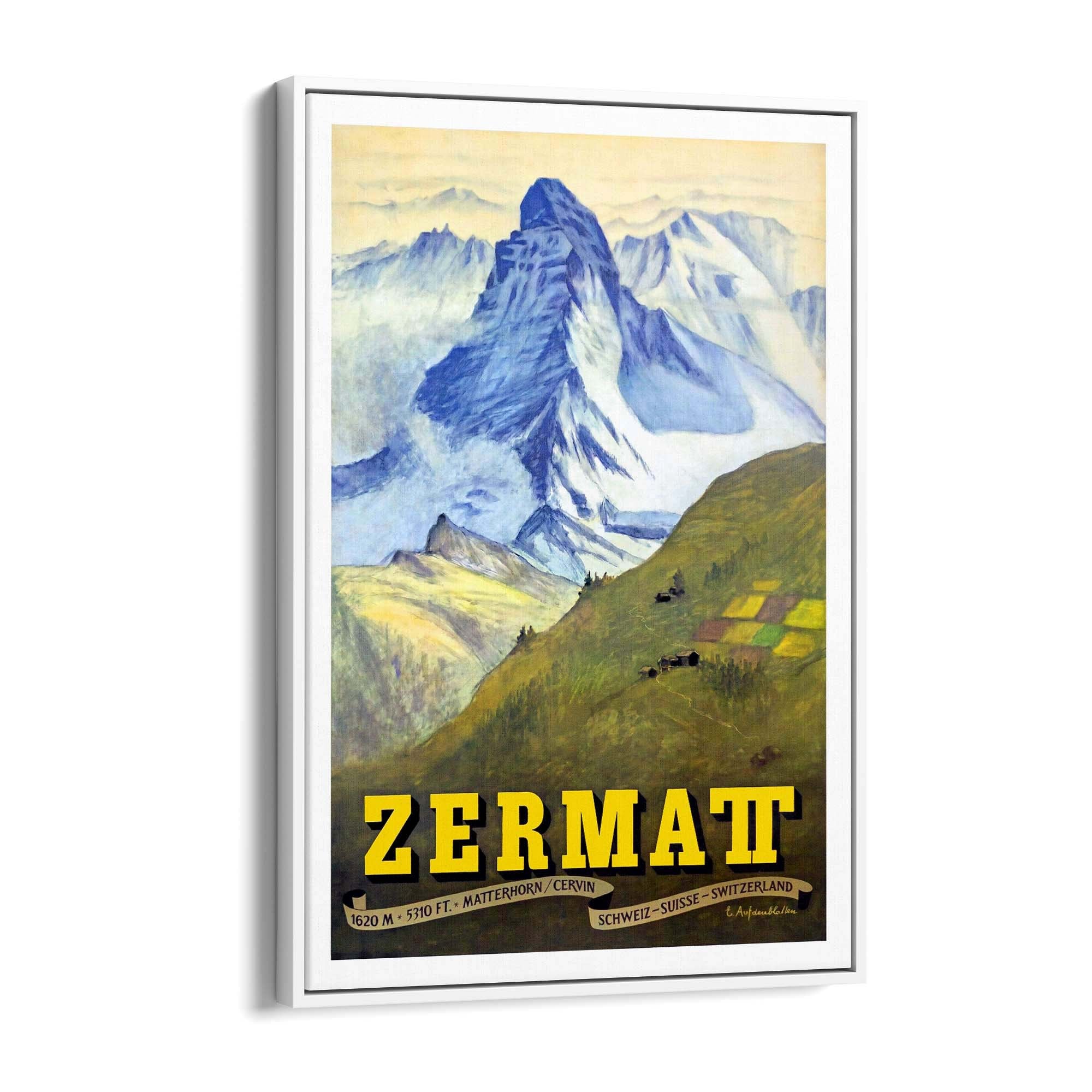 Zermatt Switzerland Vintage Travel Advert Wall Art - The Affordable Art Company