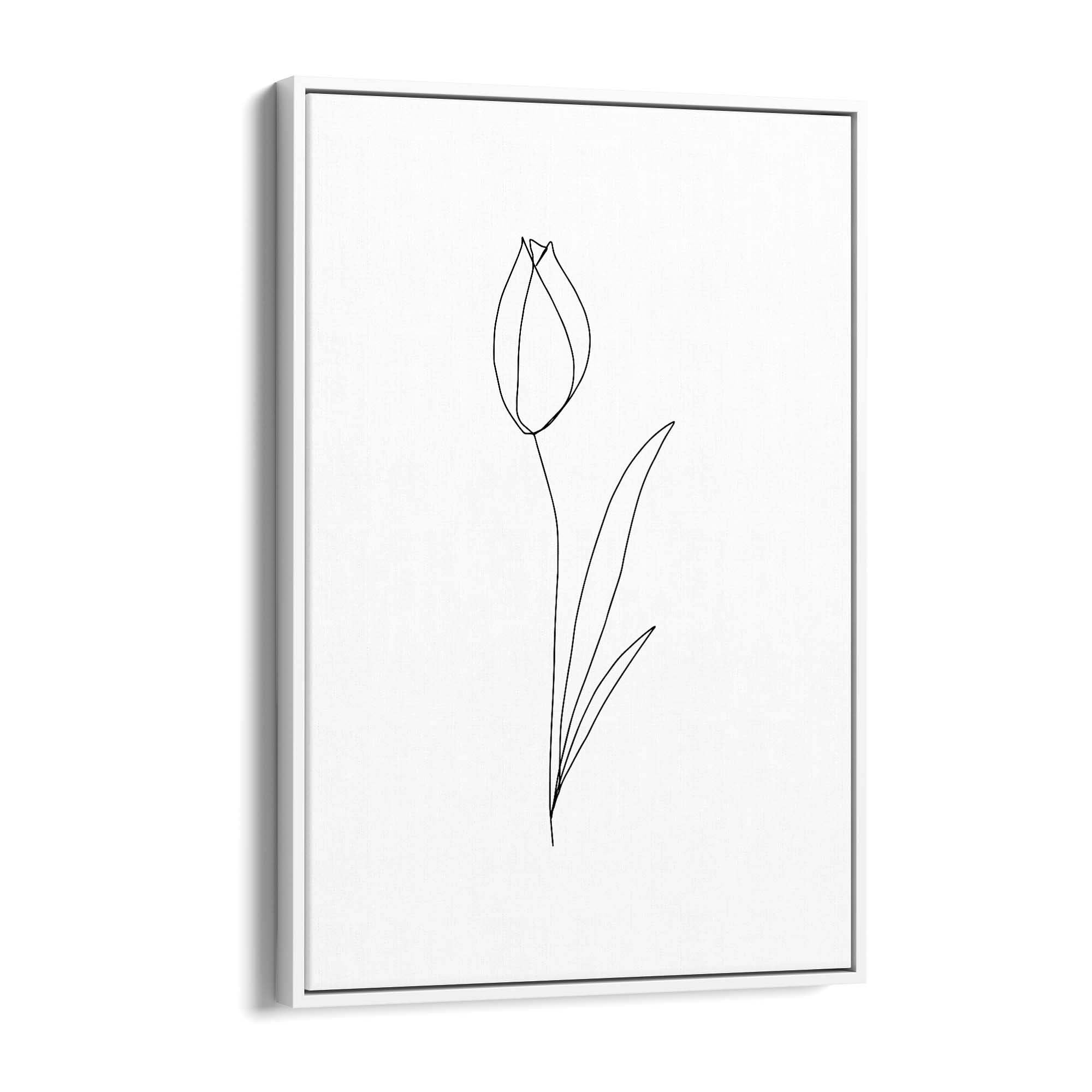 Minimal Tulip Flower Line Drawing Wall Art #1 - The Affordable Art Company
