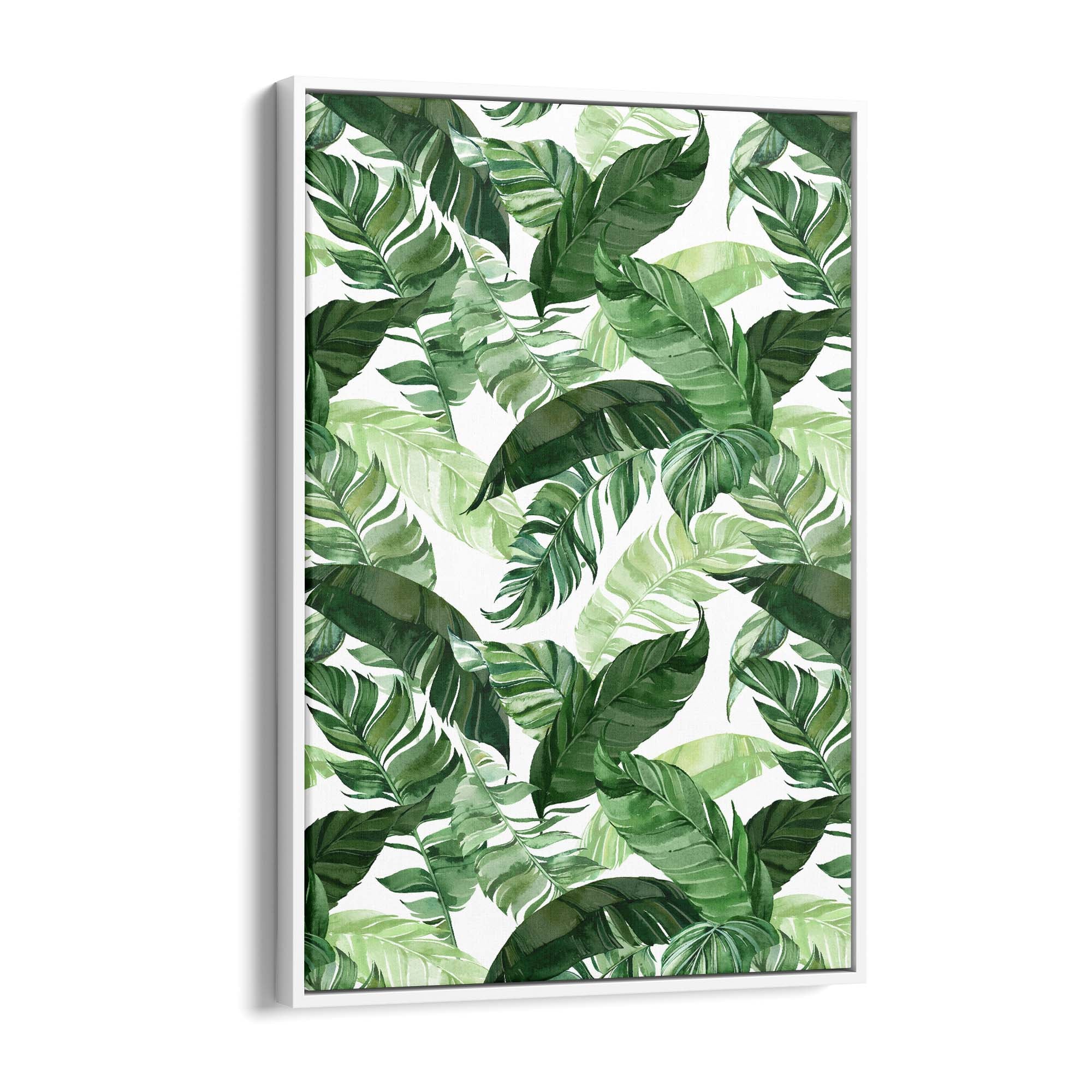 Tropical Leaf Pattern Green Plant Leaves Wall Art #1 - The Affordable Art Company
