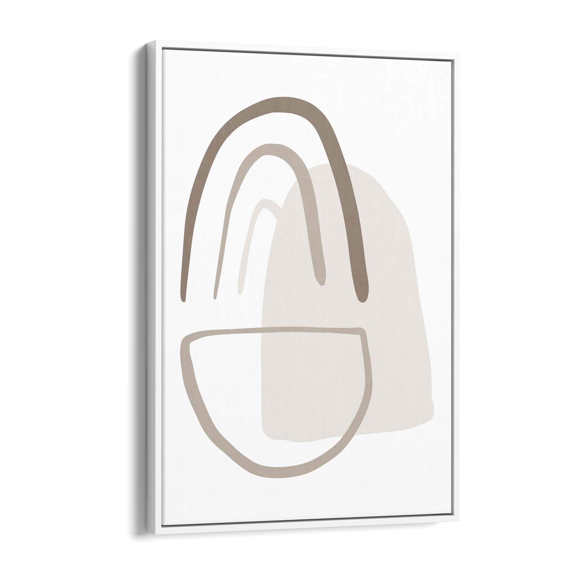 Minimal Black & White Shapes Abstract Wall Art #7 - The Affordable Art Company