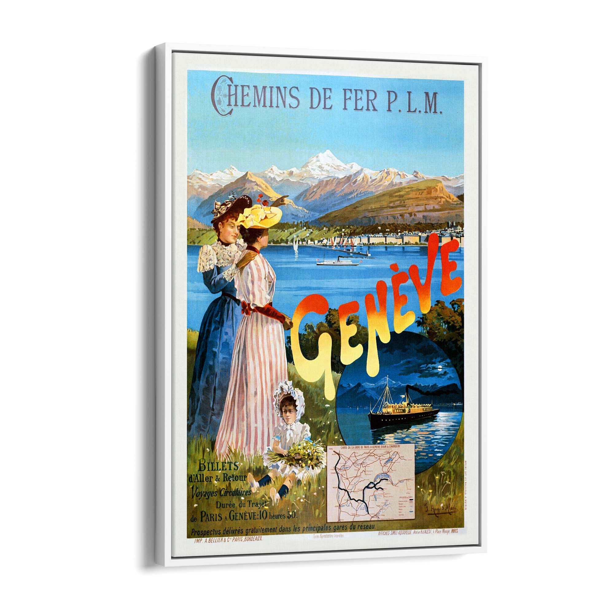 Geneve, Switzerland Vintage Travel Advert Wall Art - The Affordable Art Company