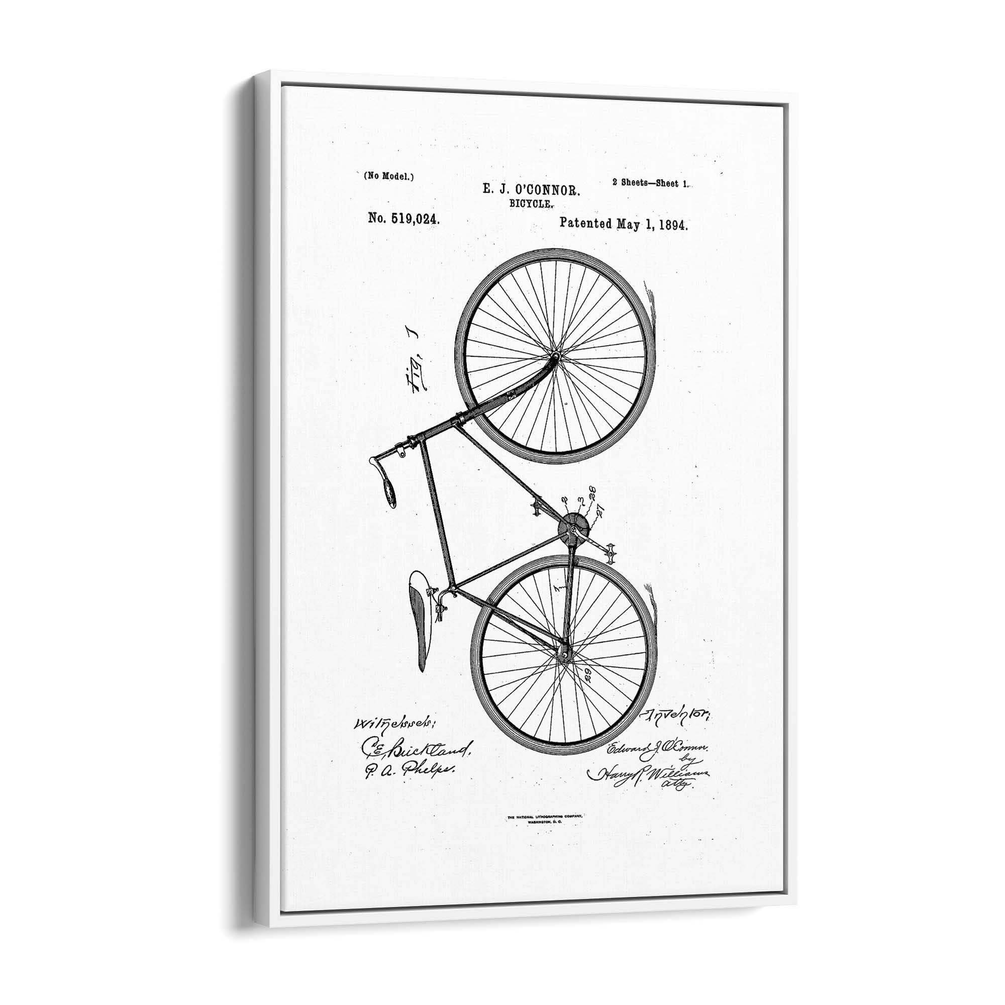 Vintage Bicycle Patent Cycling Cyclist Gift Wall Art #2 - The Affordable Art Company