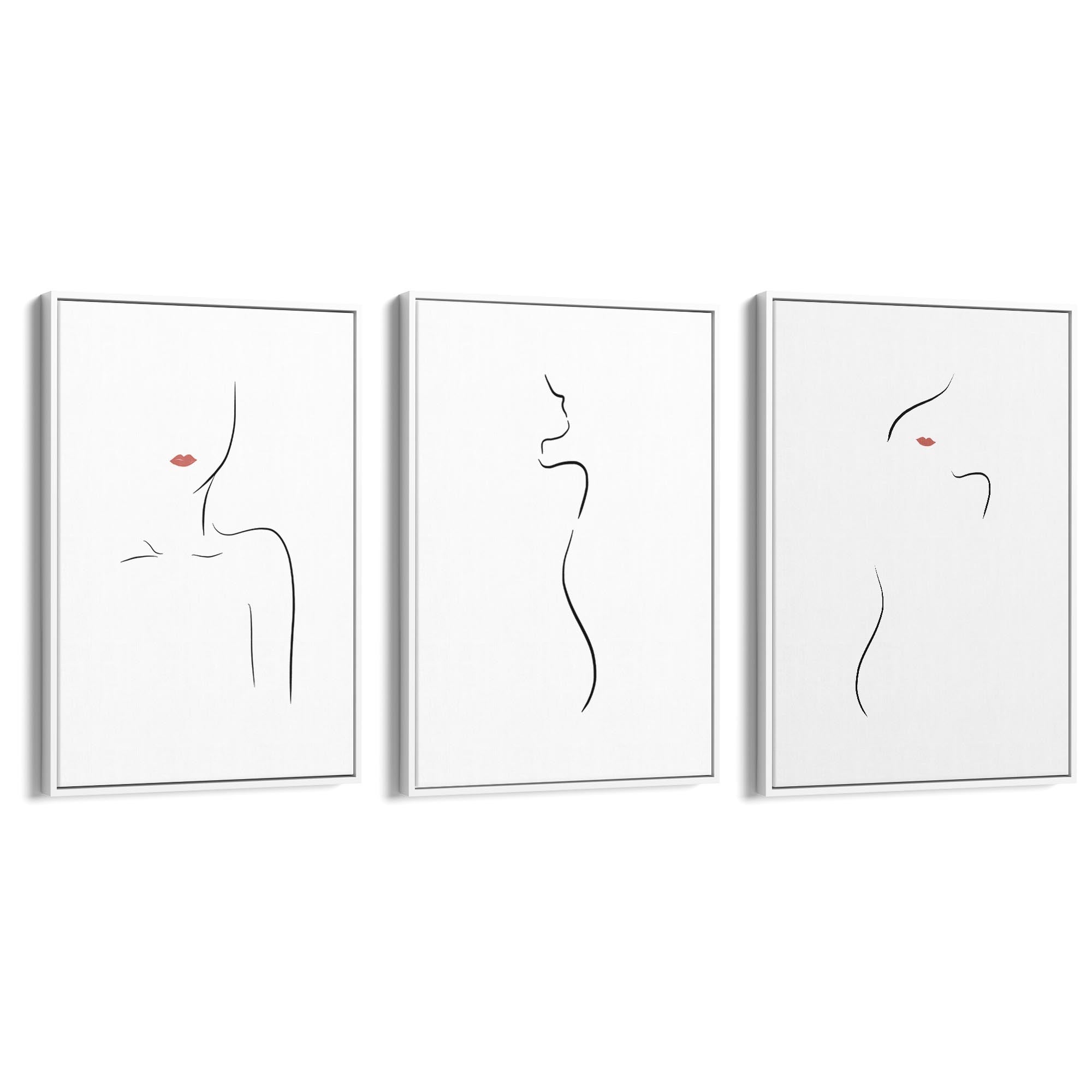 Set of Body Line Fashion Girls Bedroom Wall Art - The Affordable Art Company