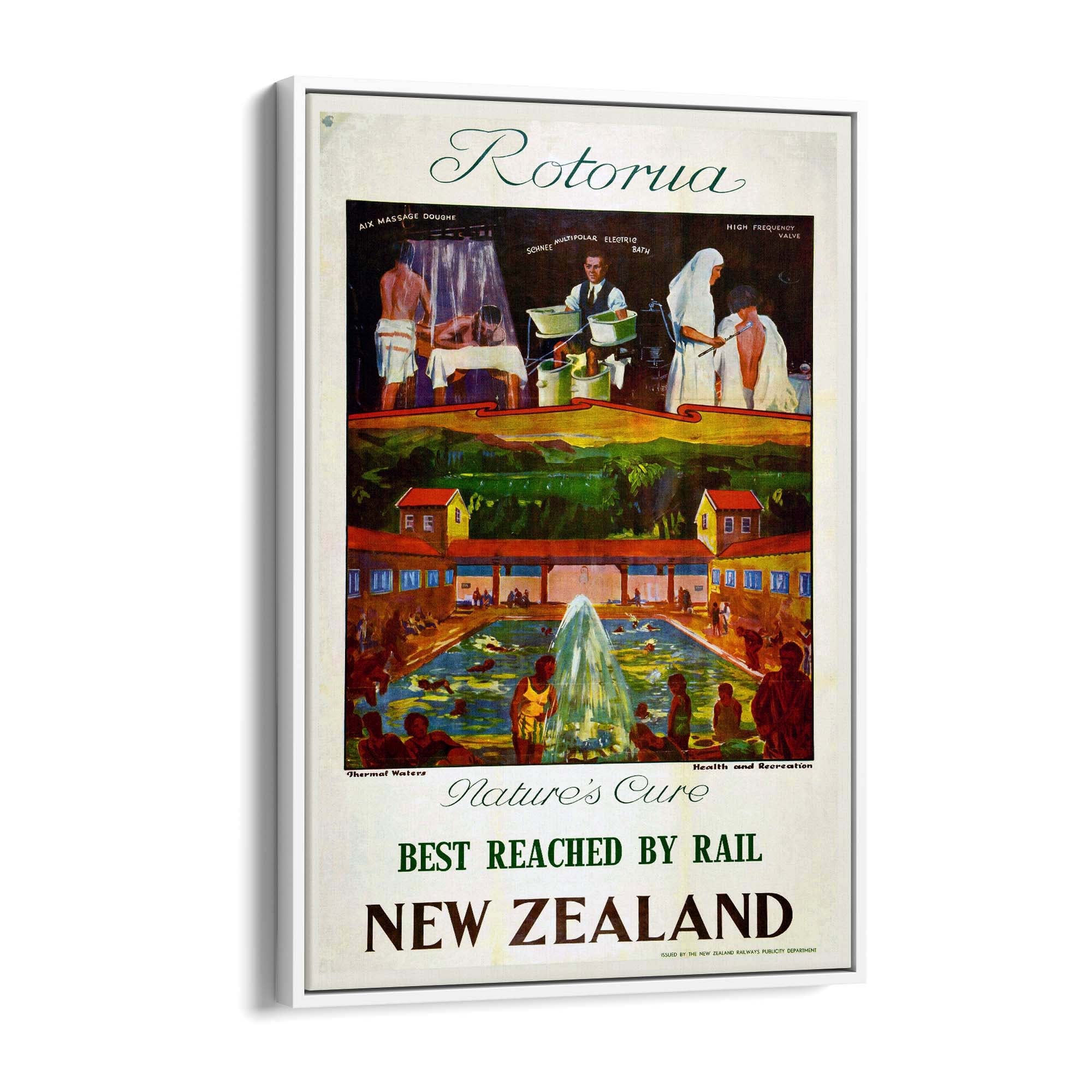 Rotorua New Zealand Vintage Travel Advert Wall Art - The Affordable Art Company