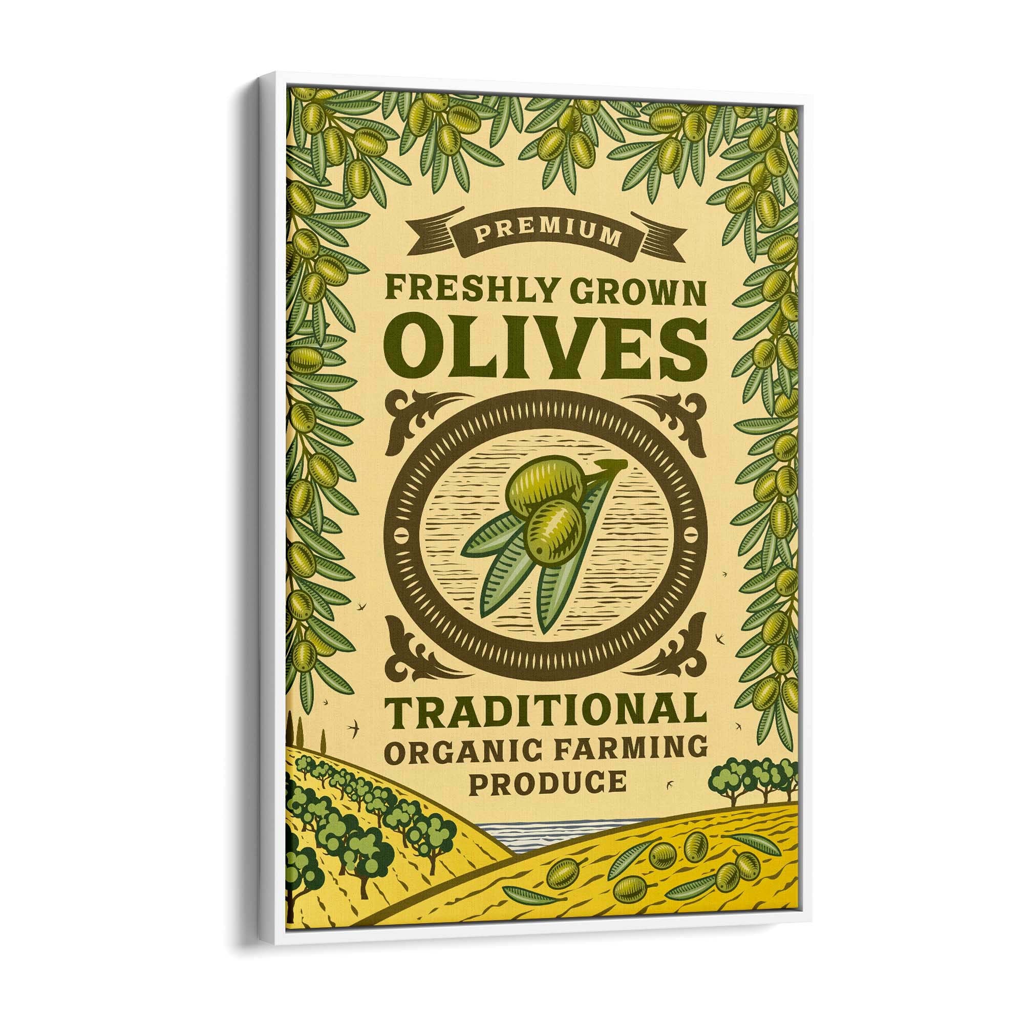 Vintage Olives Farmhouse Kitchen Cafe Wall Art #2 - The Affordable Art Company