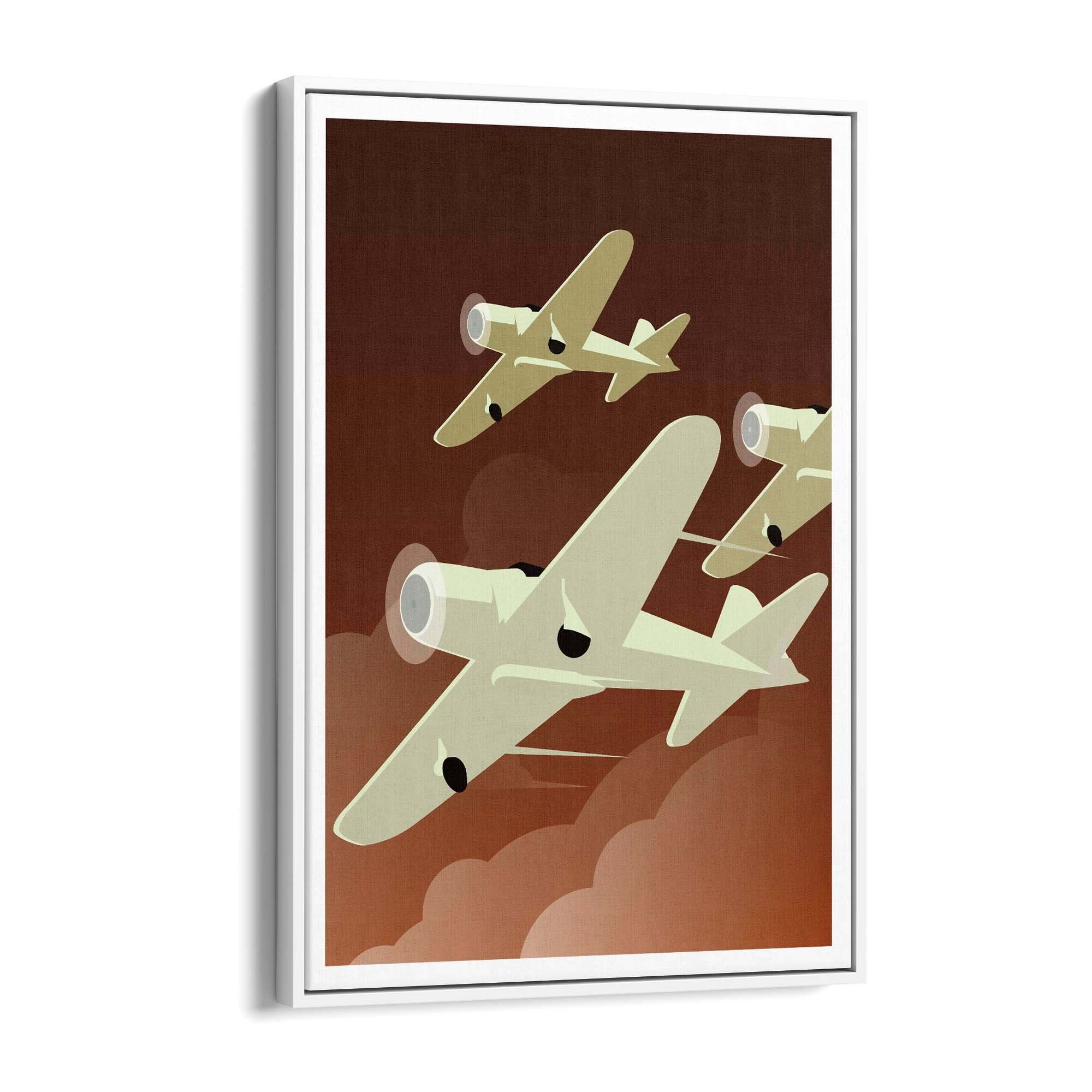 Art Deco Airplanes Vintage Retro New York Wall Art - The Affordable Art Company