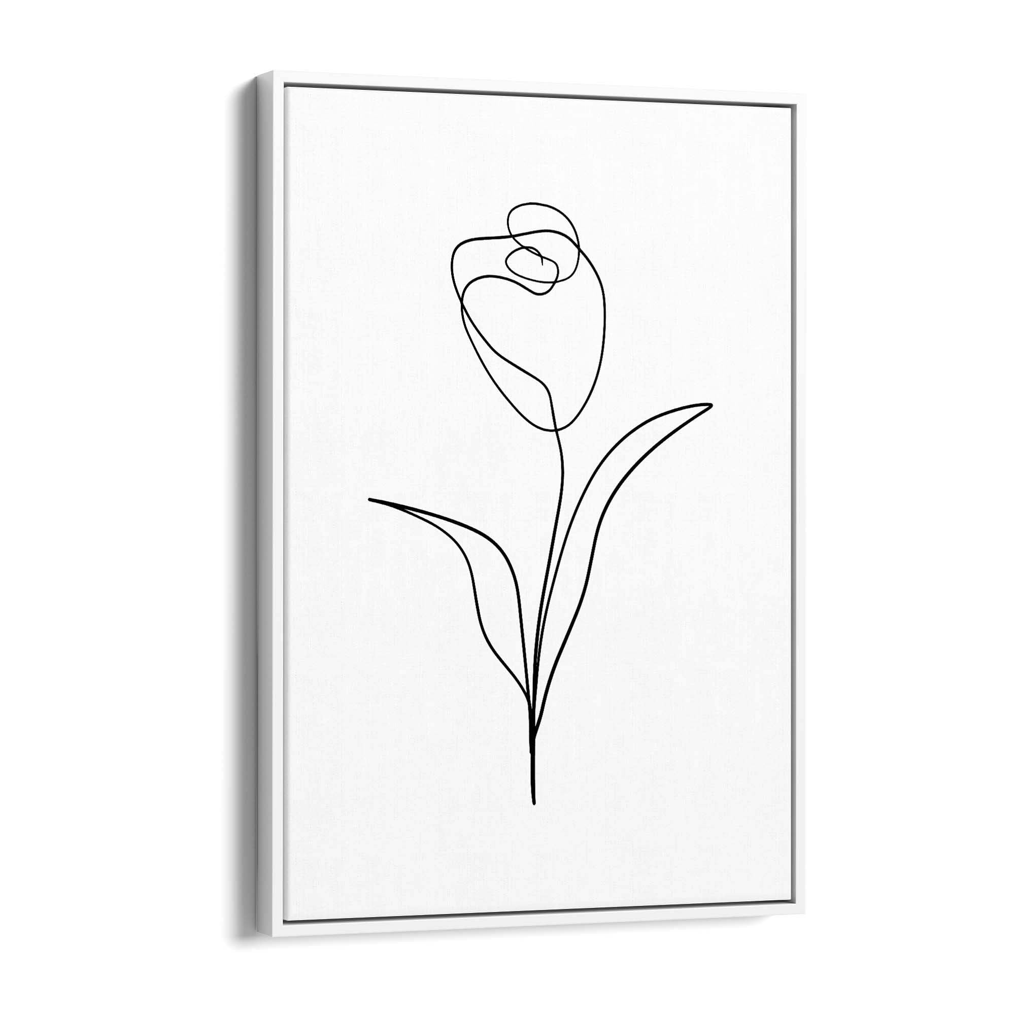 Minimal Floral Drawing Flower Abstract Wall Art #26 - The Affordable Art Company