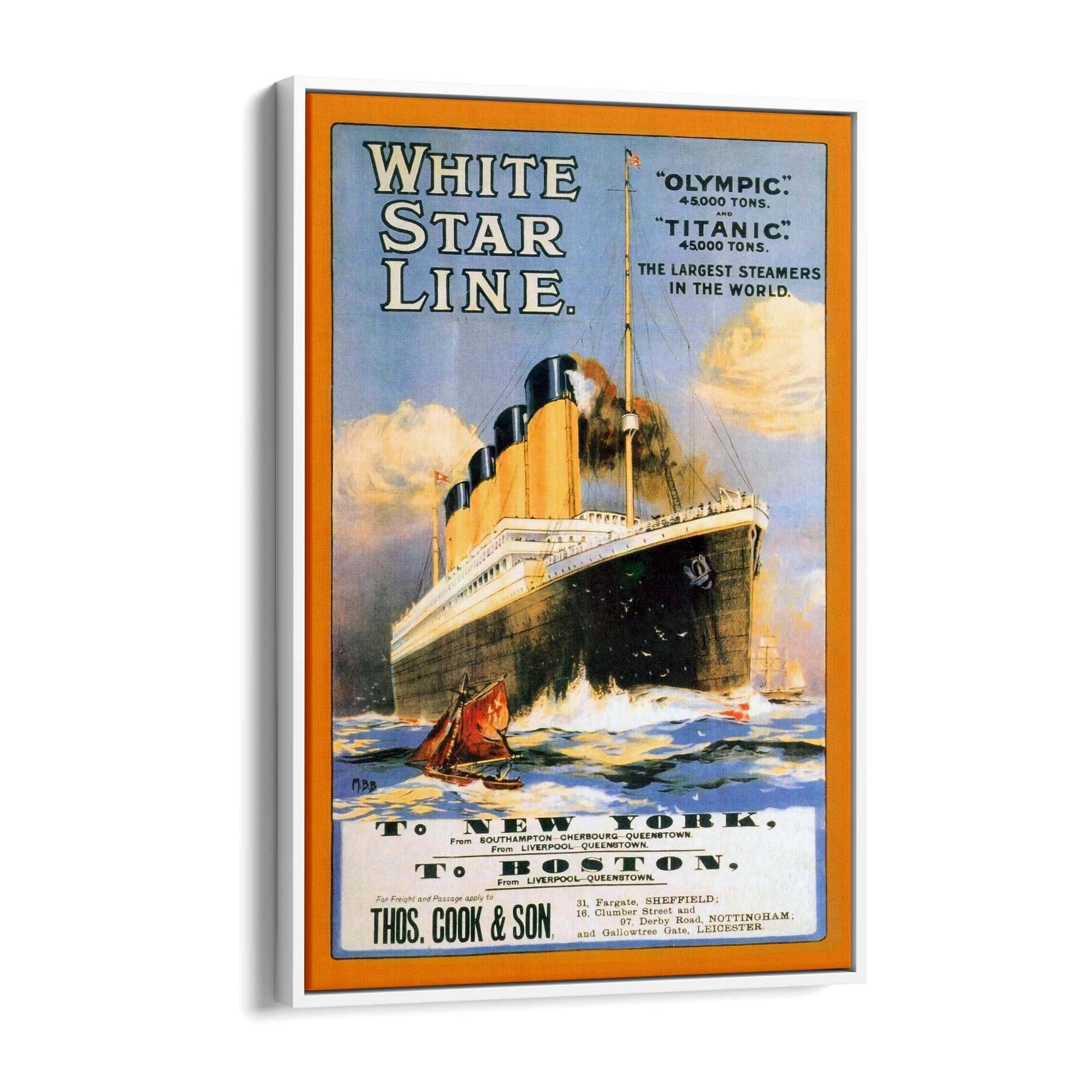 White Star Line - Titanic Vintage Advert Wall Art - The Affordable Art Company
