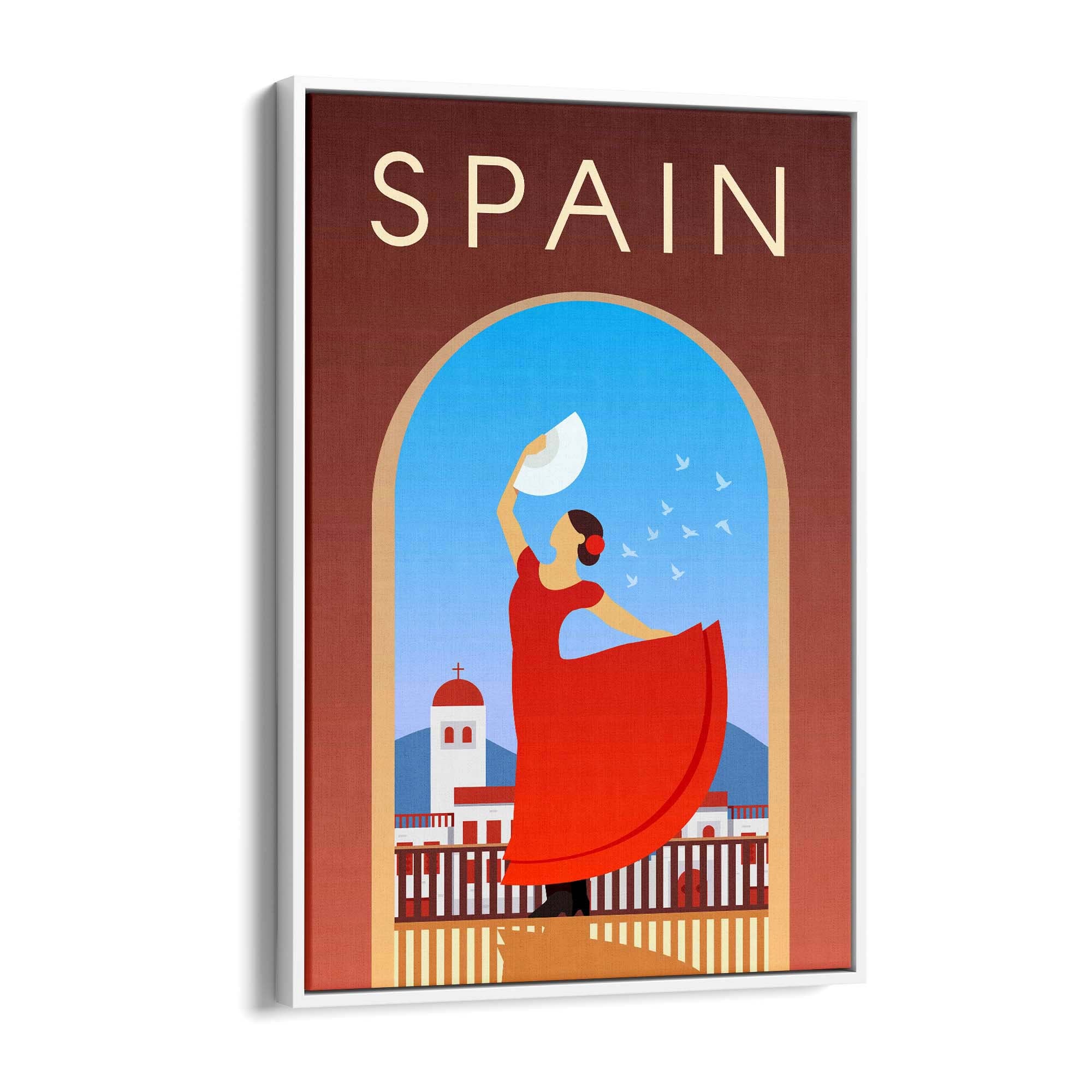 Retro Spain European Vintage Travel Wall Art - The Affordable Art Company