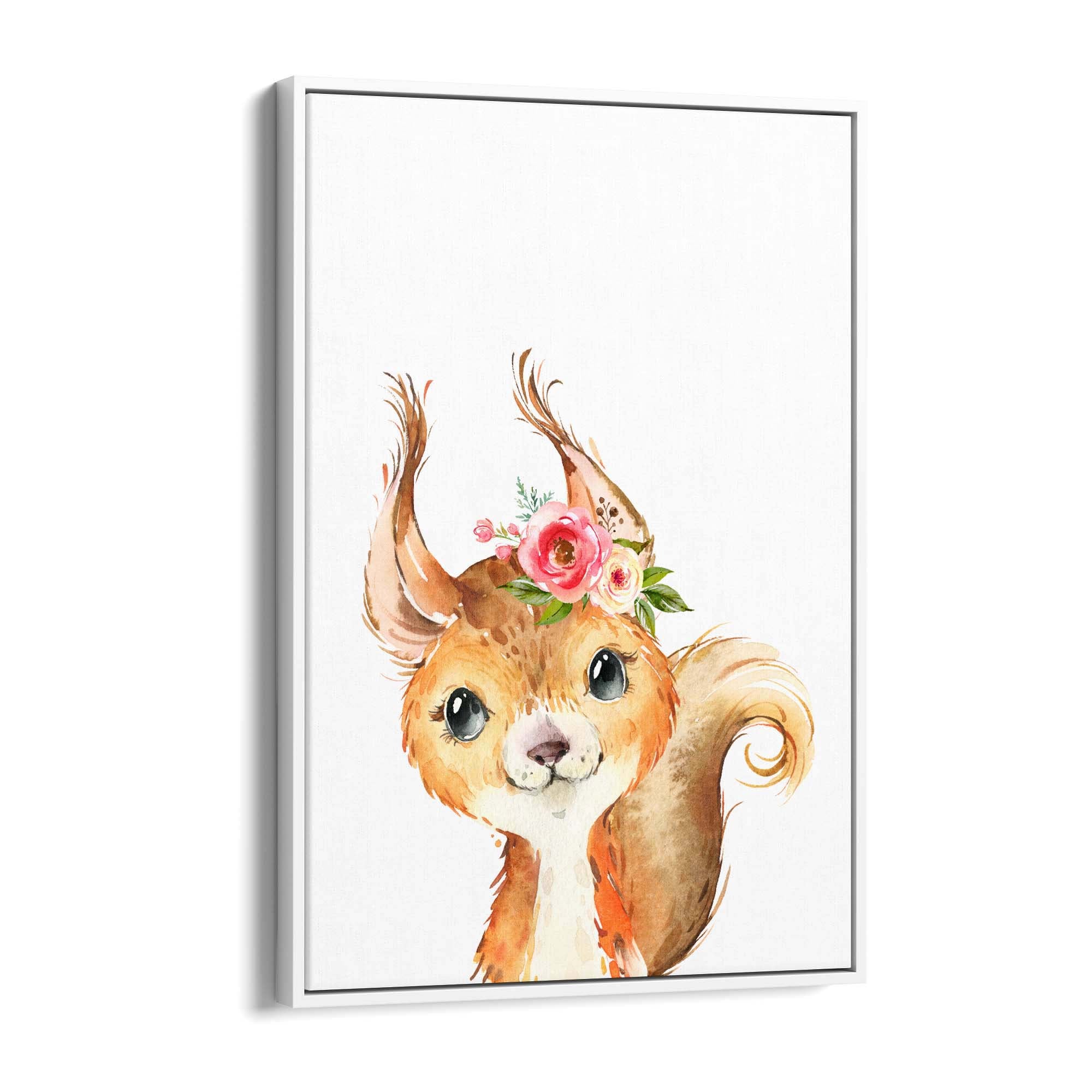 Cute Baby Squirrel Nursery Animal Gift Wall Art - The Affordable Art Company