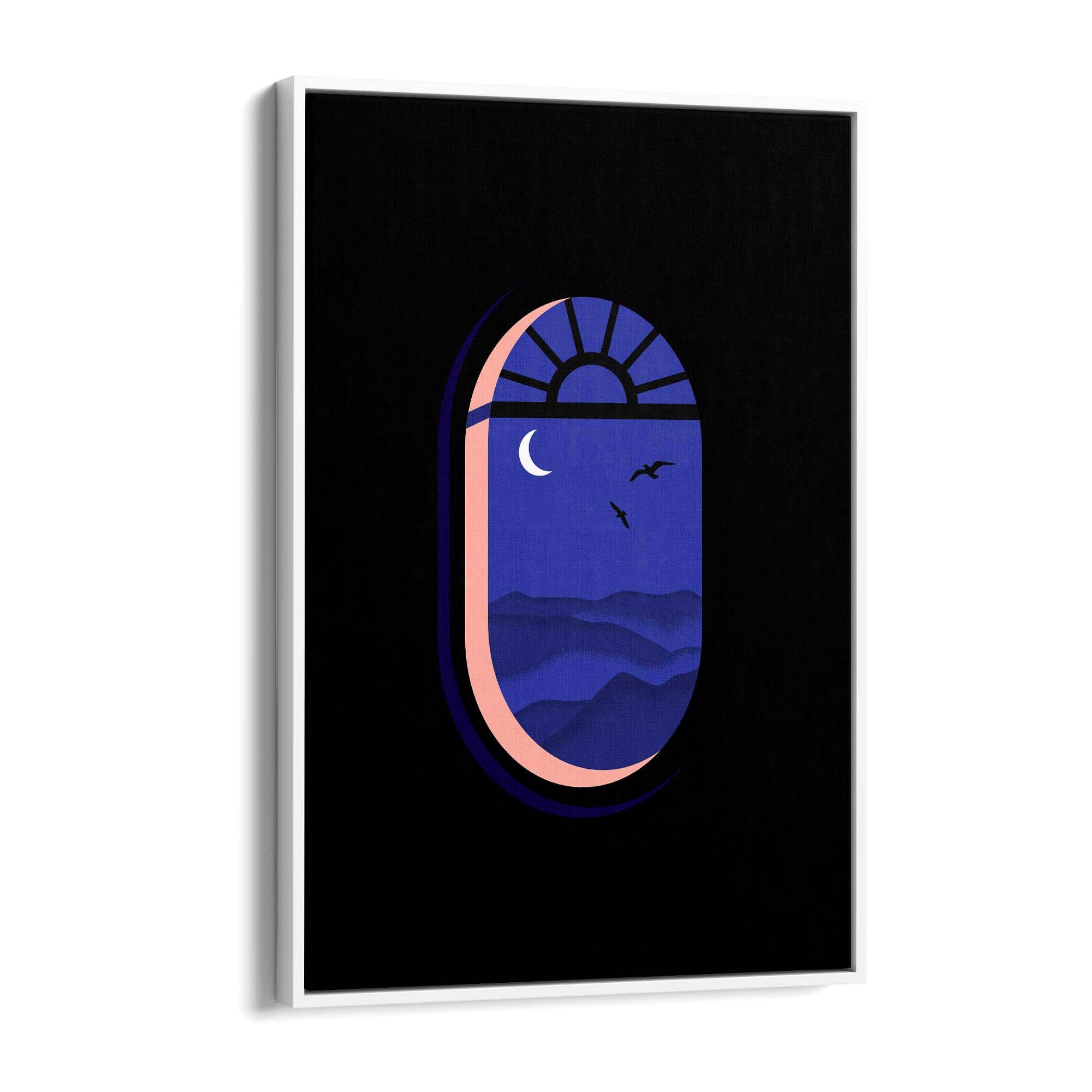 Retro Evening Window Minimal Wall Art - The Affordable Art Company
