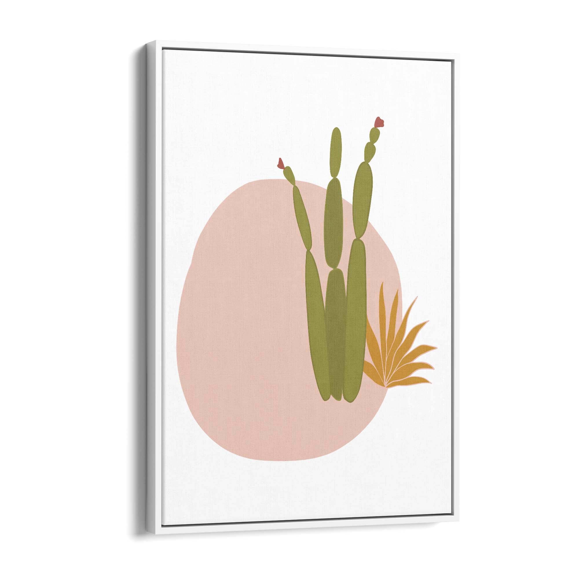 Retro Minimal Abstract Green Cactus Wall Art #1 - The Affordable Art Company