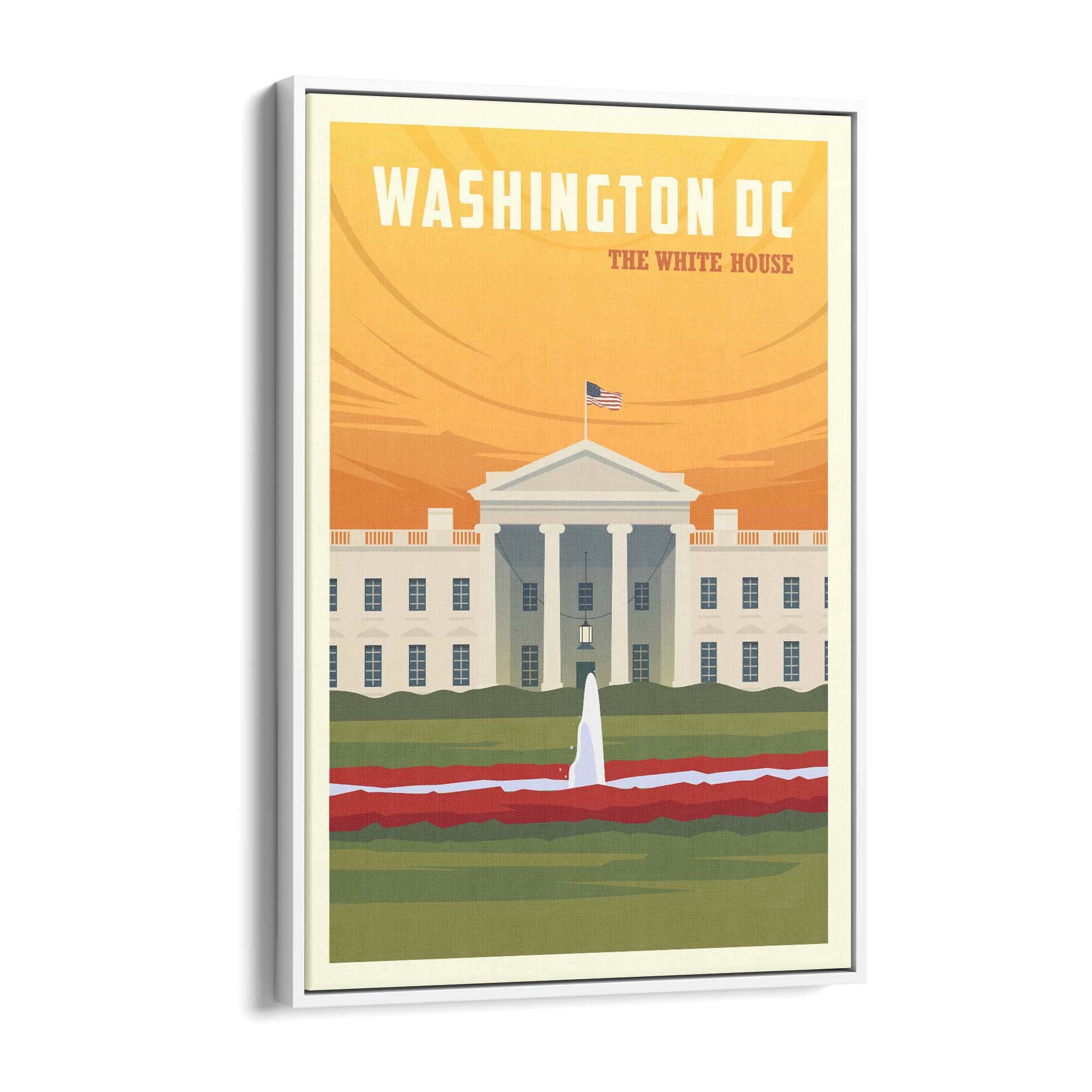 Retro Washington DC USA Vintage Travel Wall Art - The Affordable Art Company