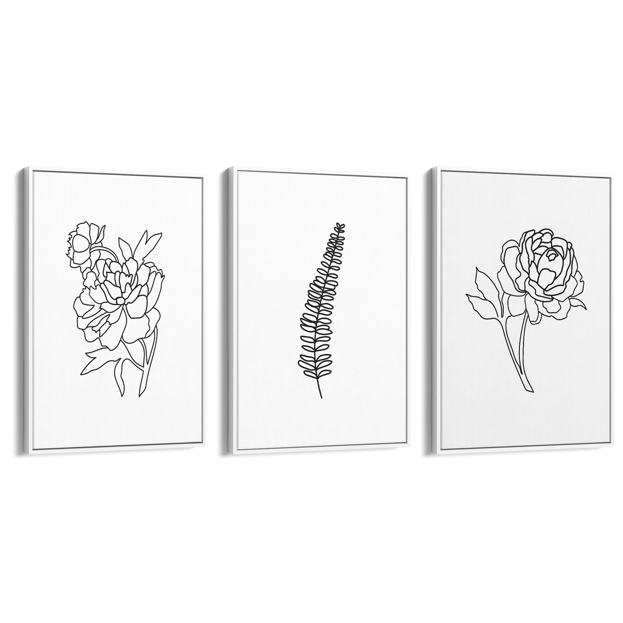 Set of Minimal Plant Abstract Hallway Wall Art #3 - The Affordable Art Company