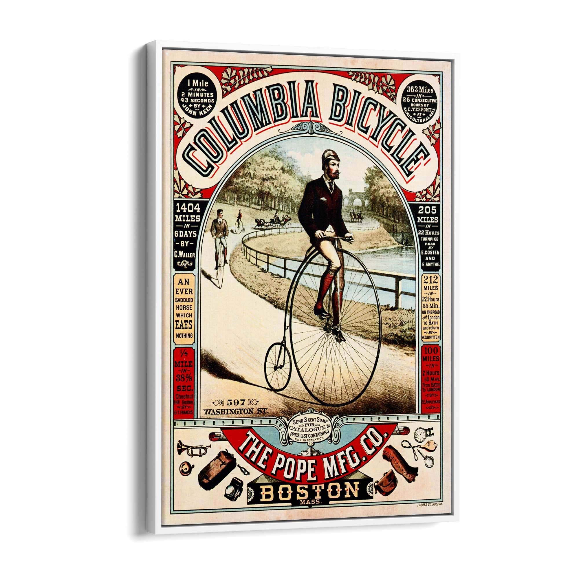 Columbia Bicycle Vintage Advert Cycling Wall Art - The Affordable Art Company