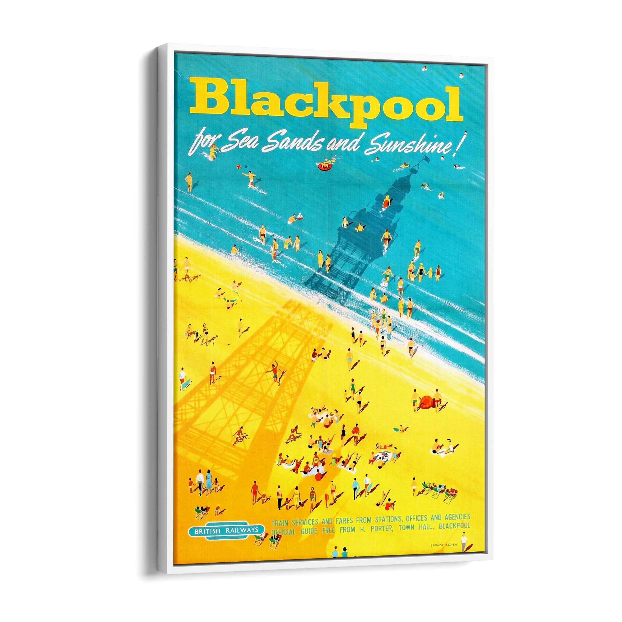 Blackpool, England Vintage Travel UK Wall Art - The Affordable Art Company