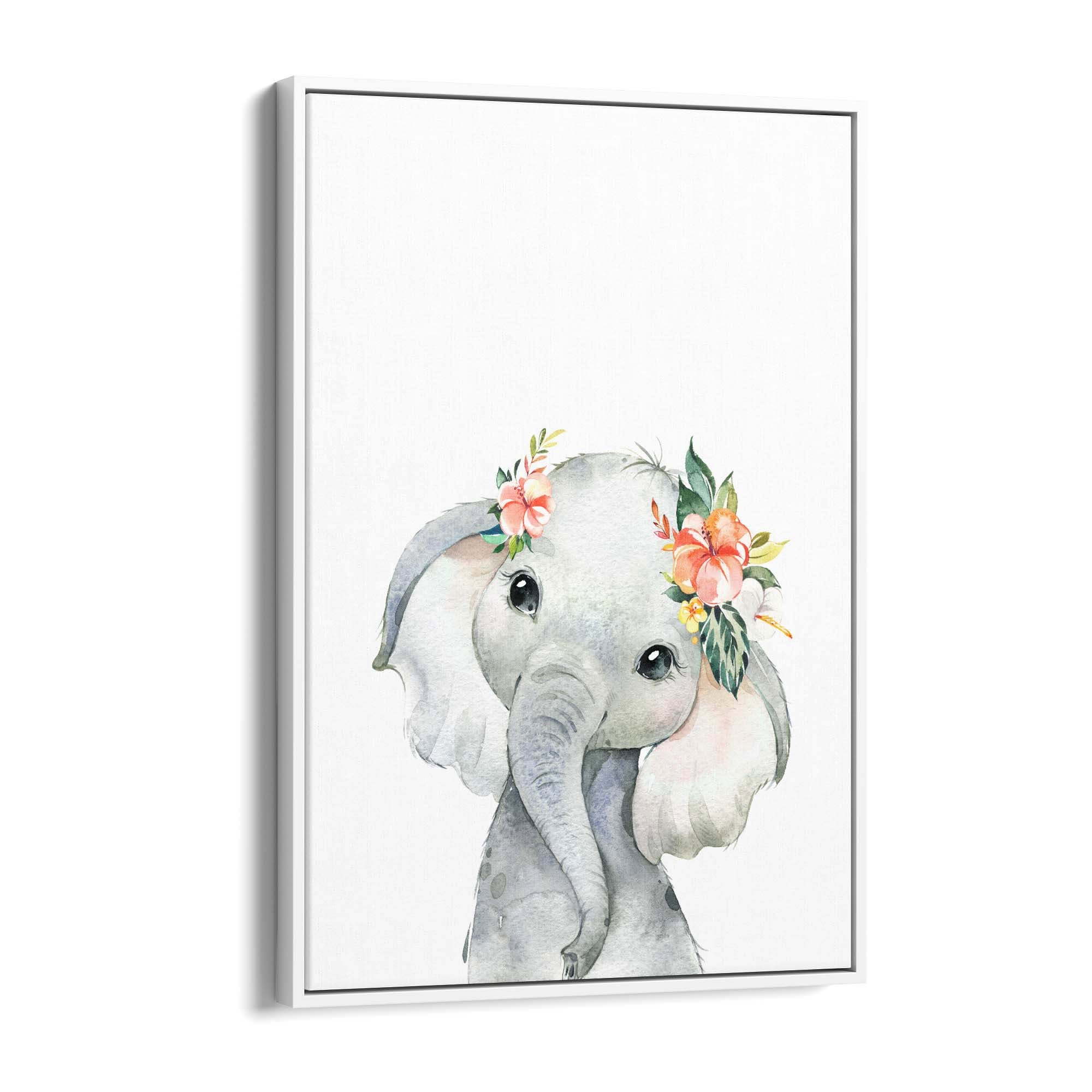 Cute Baby Elephant Nursery Animal Gift Wall Art #2 - The Affordable Art Company