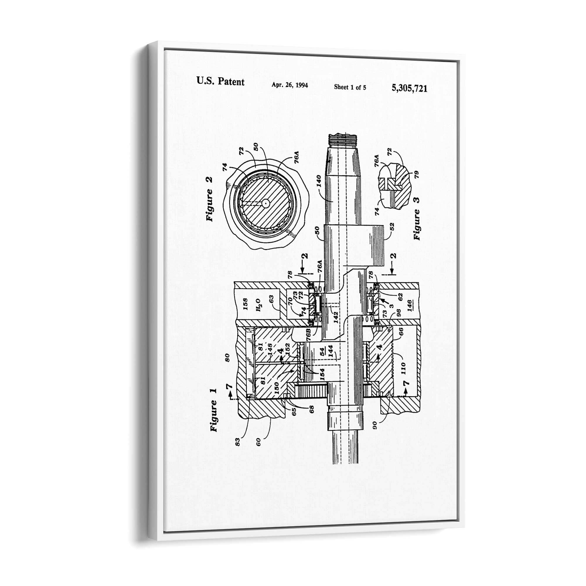 Vintage Rotary Engine Patent Engineering Wall Art #2 - The Affordable Art Company