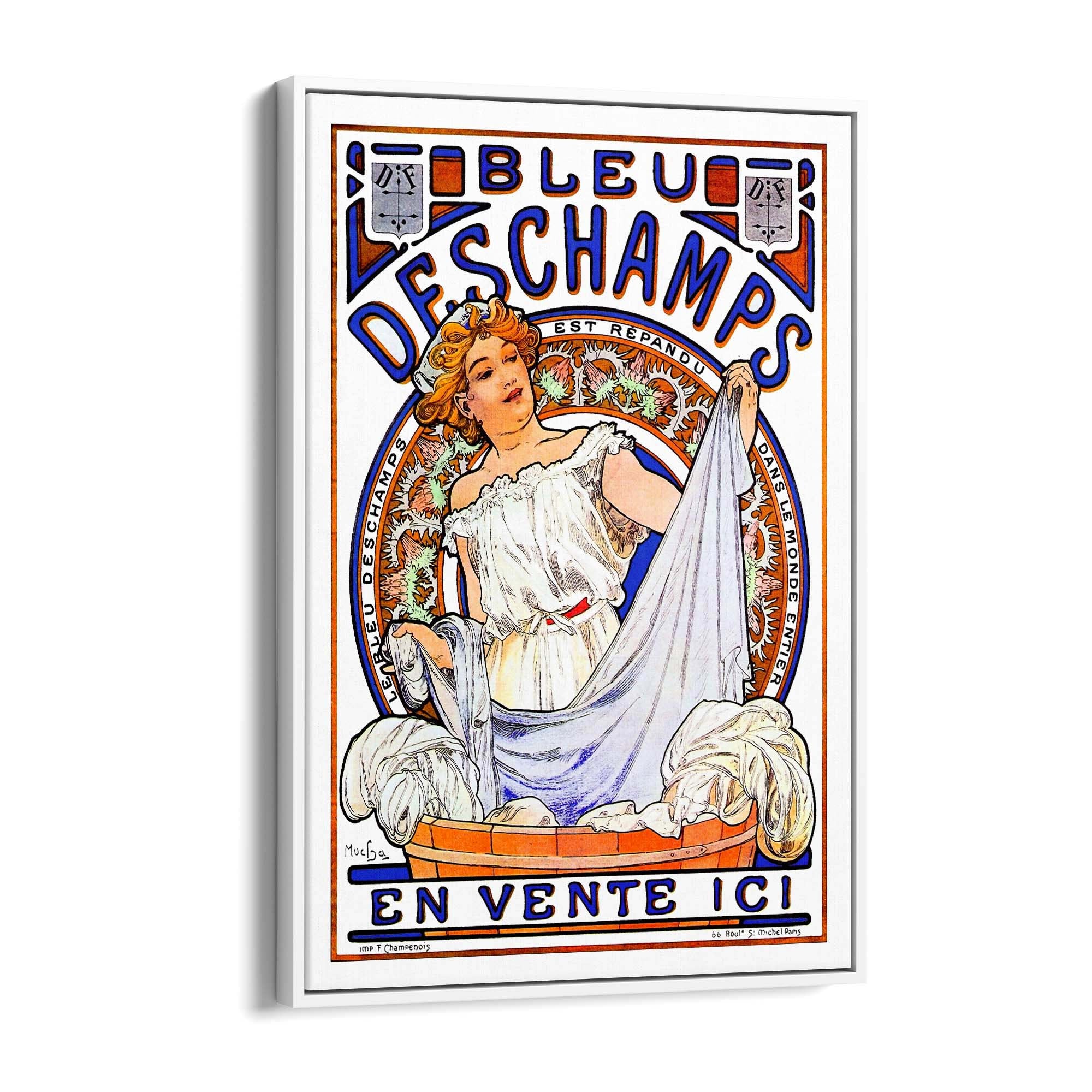Bleu Deschamps French Vintage Advert Wall Art - The Affordable Art Company