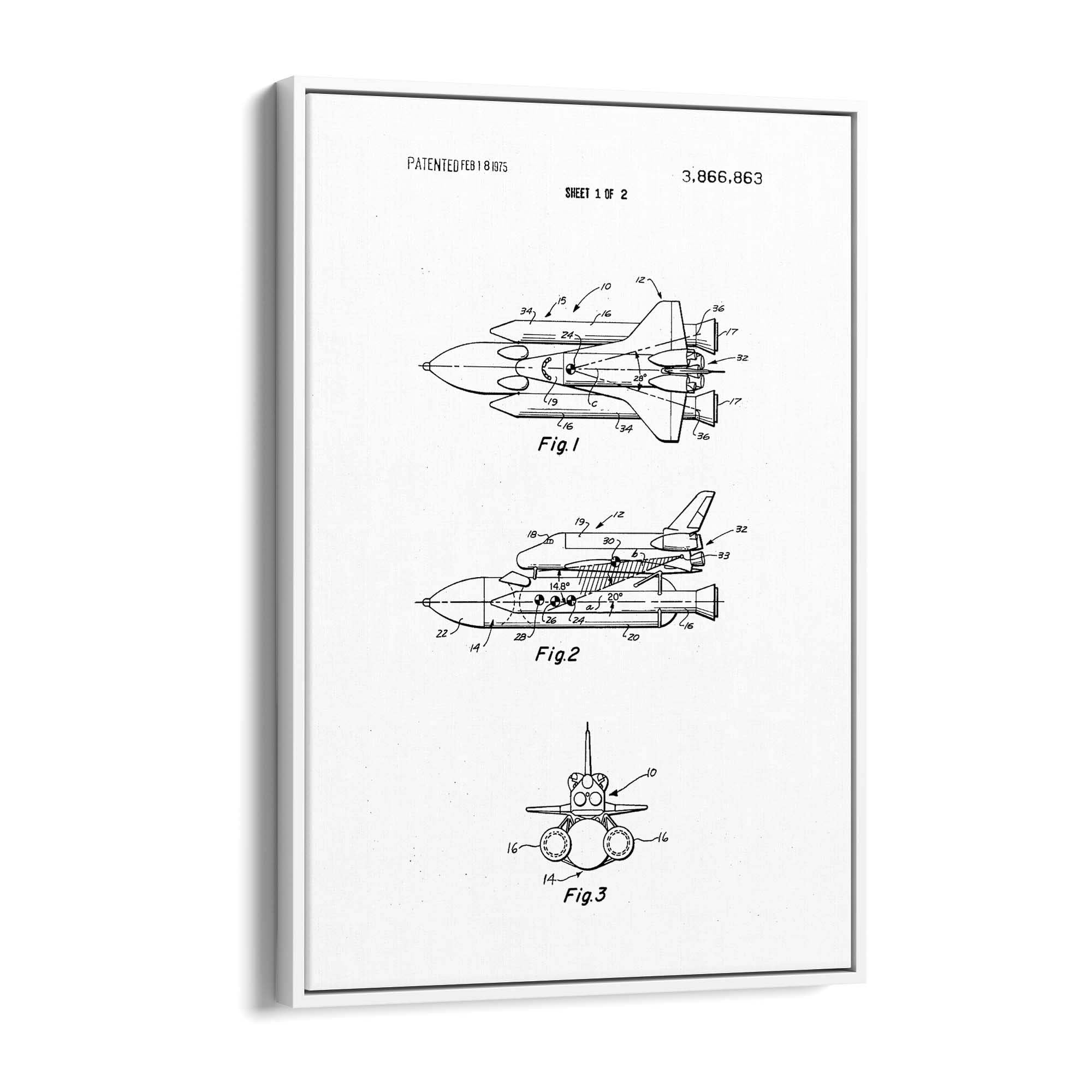 Vintage Space Shuttle Patent Wall Art #2 - The Affordable Art Company