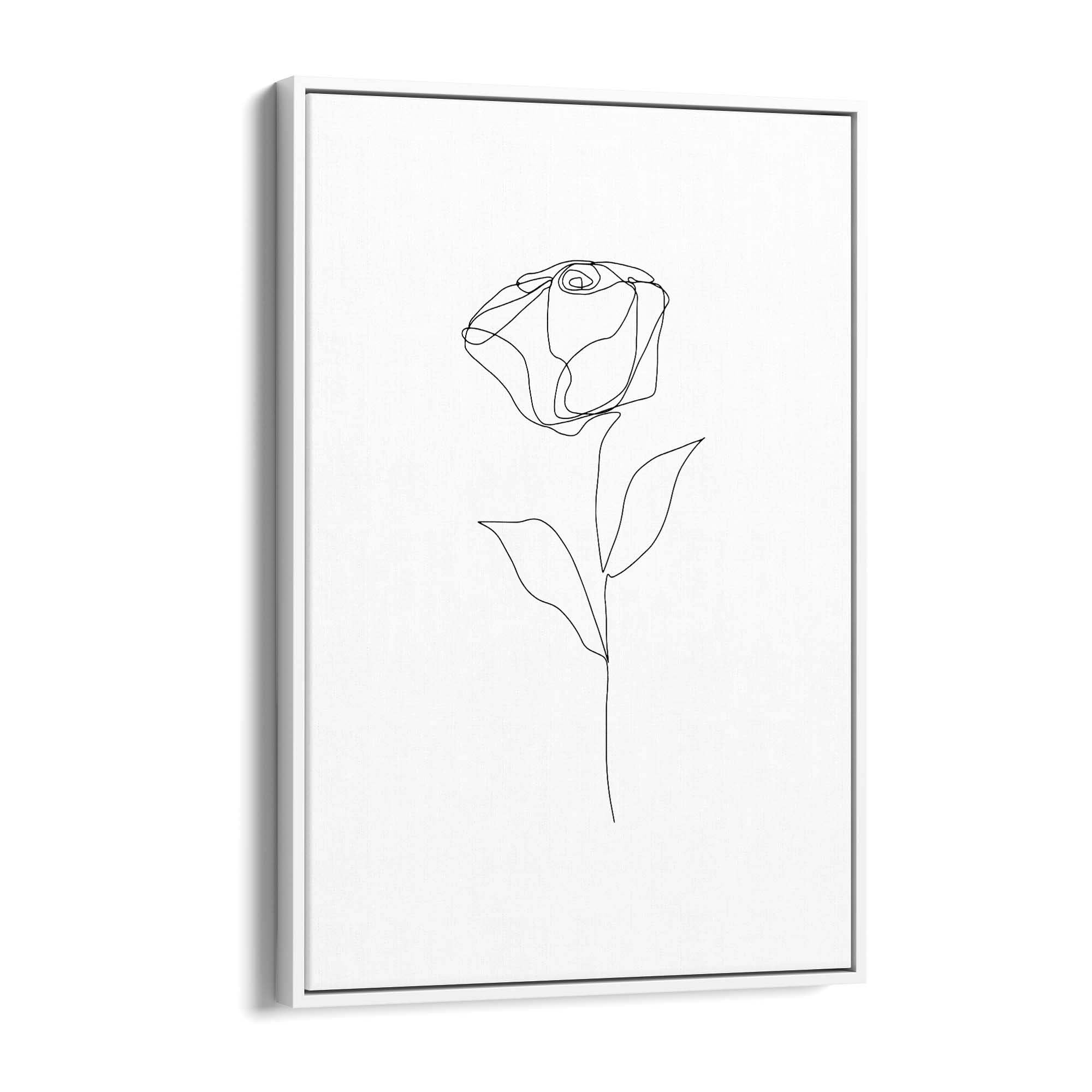 Minimal Rose Flower Line Drawing Abstract Wall Art #5 - The Affordable Art Company