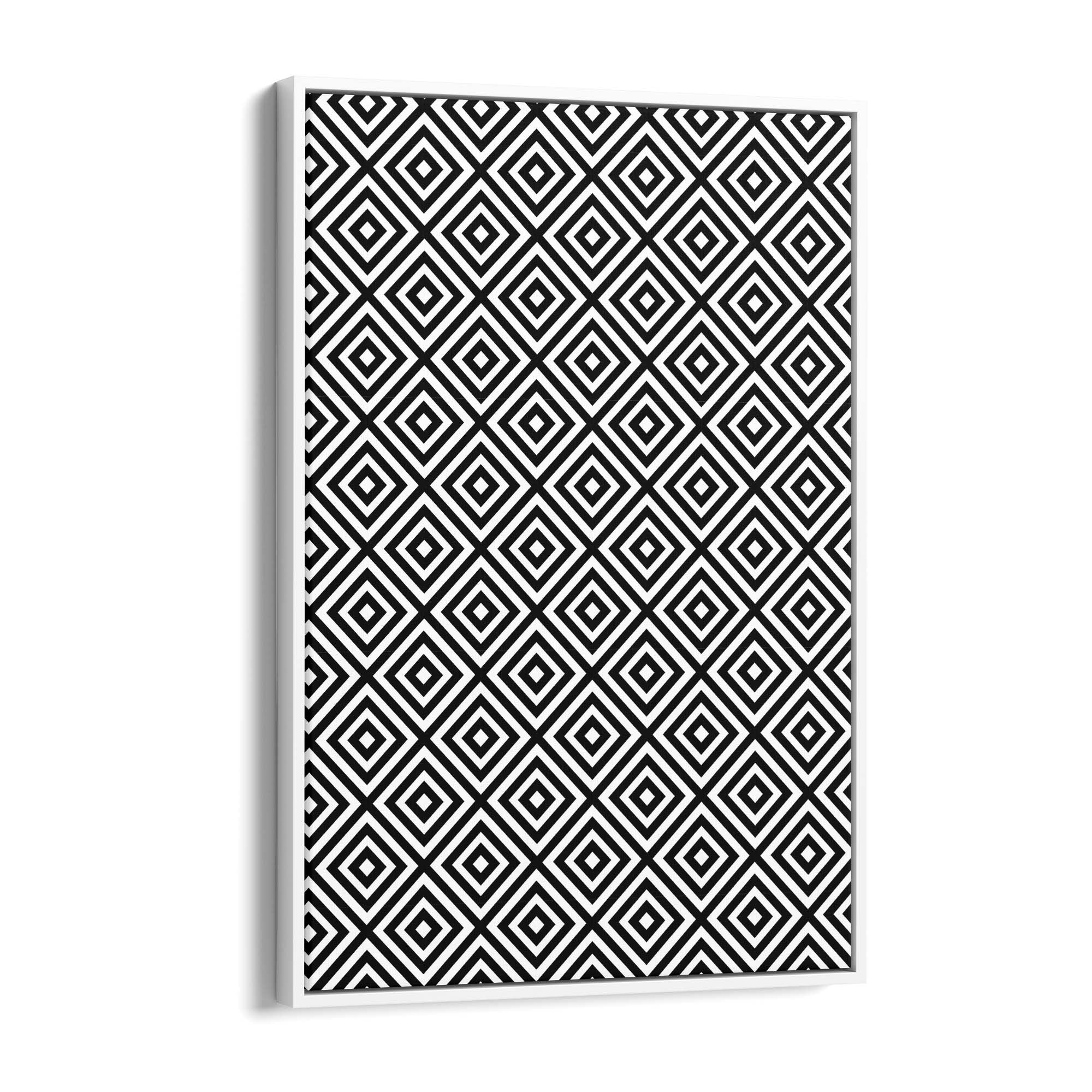 Minimal Geometric Pattern Black & White Wall Art #1 - The Affordable Art Company
