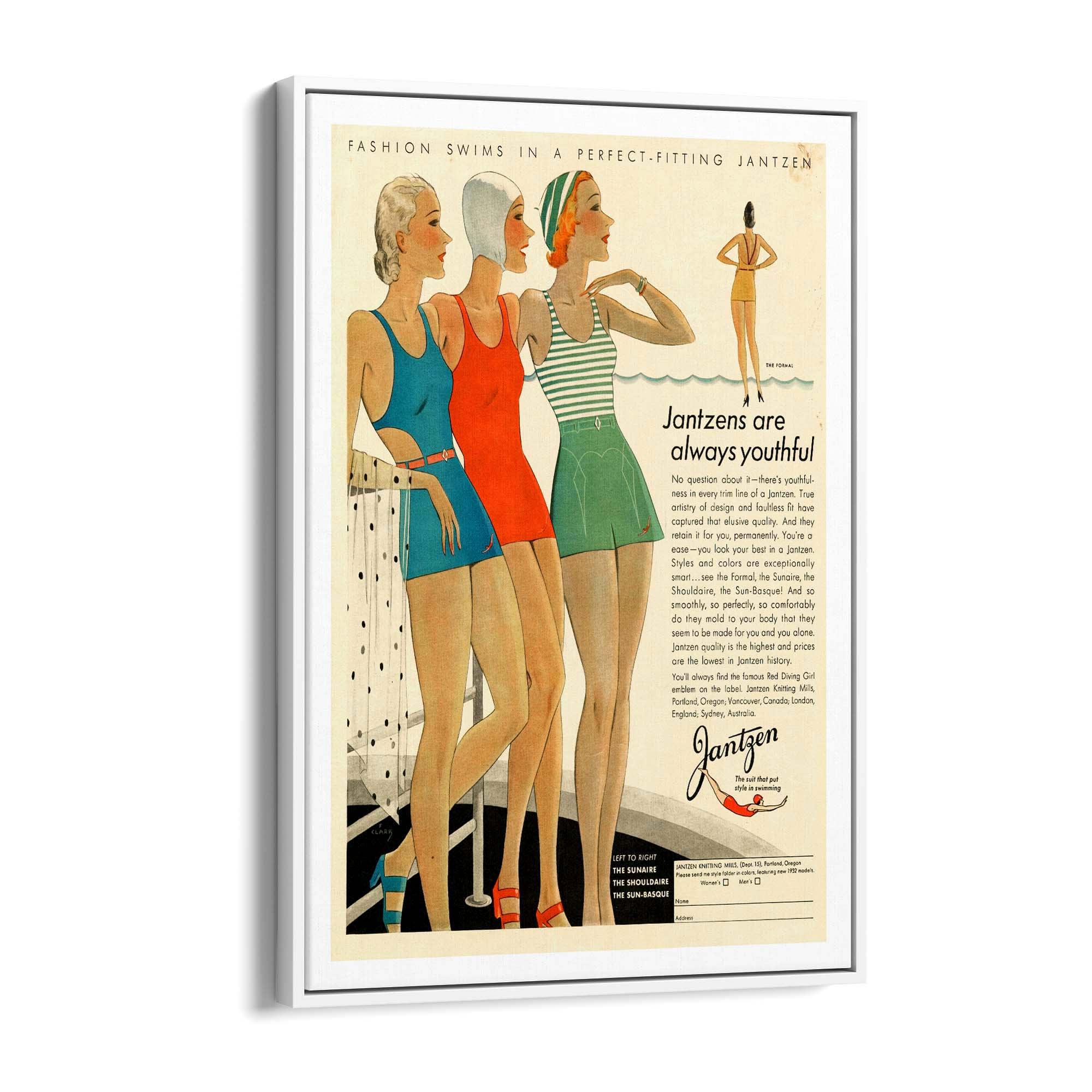 Vintage Fashion Advert Girls Bedroom Wall Art - The Affordable Art Company