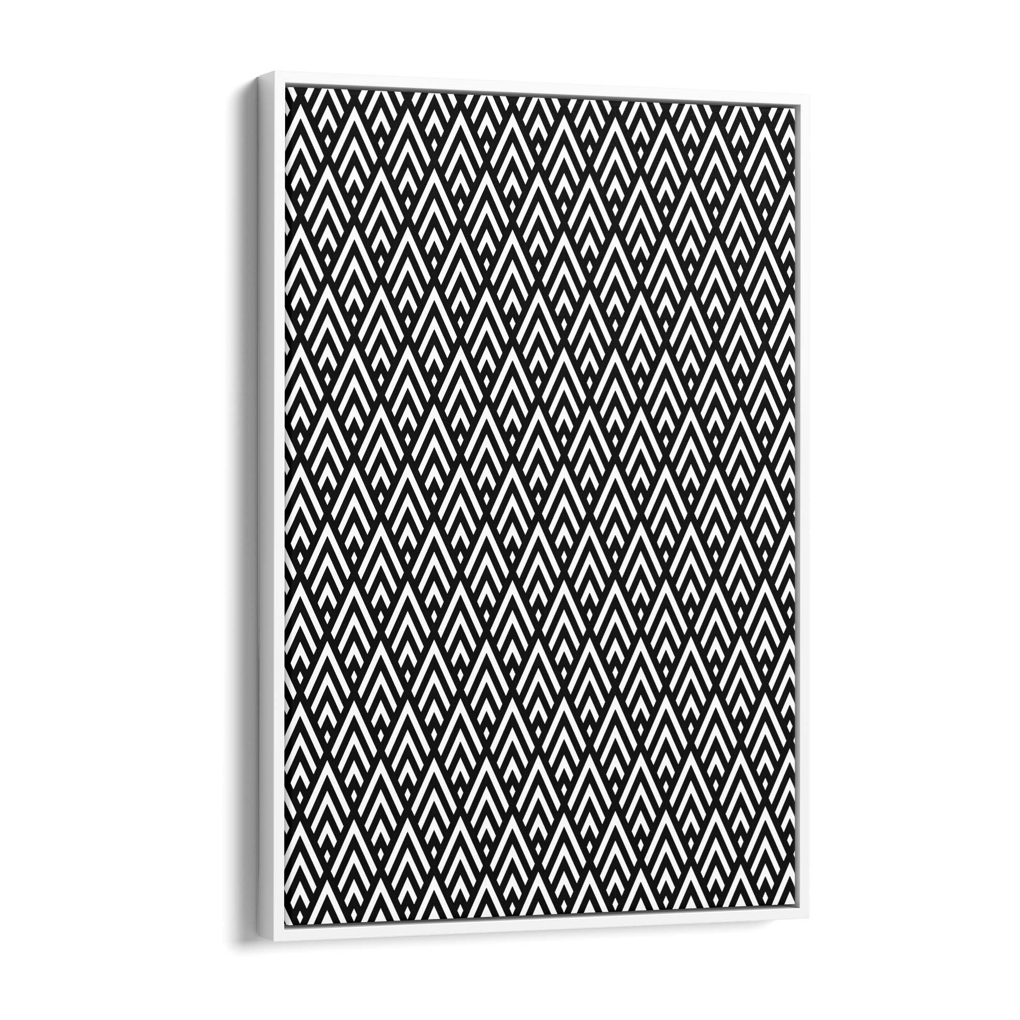 Geometric Pattern Abstract Black & White Wall Art #1 - The Affordable Art Company